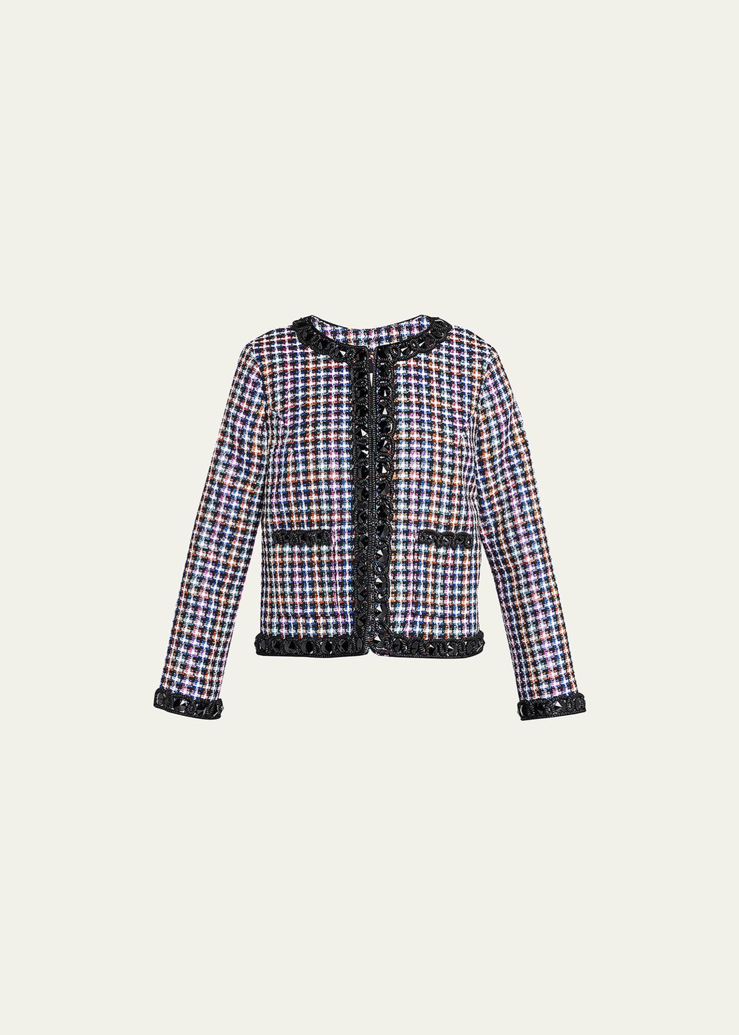 Carolina Herrera Embroidered Collarless Cropped Jacket Bergdorf Goodman