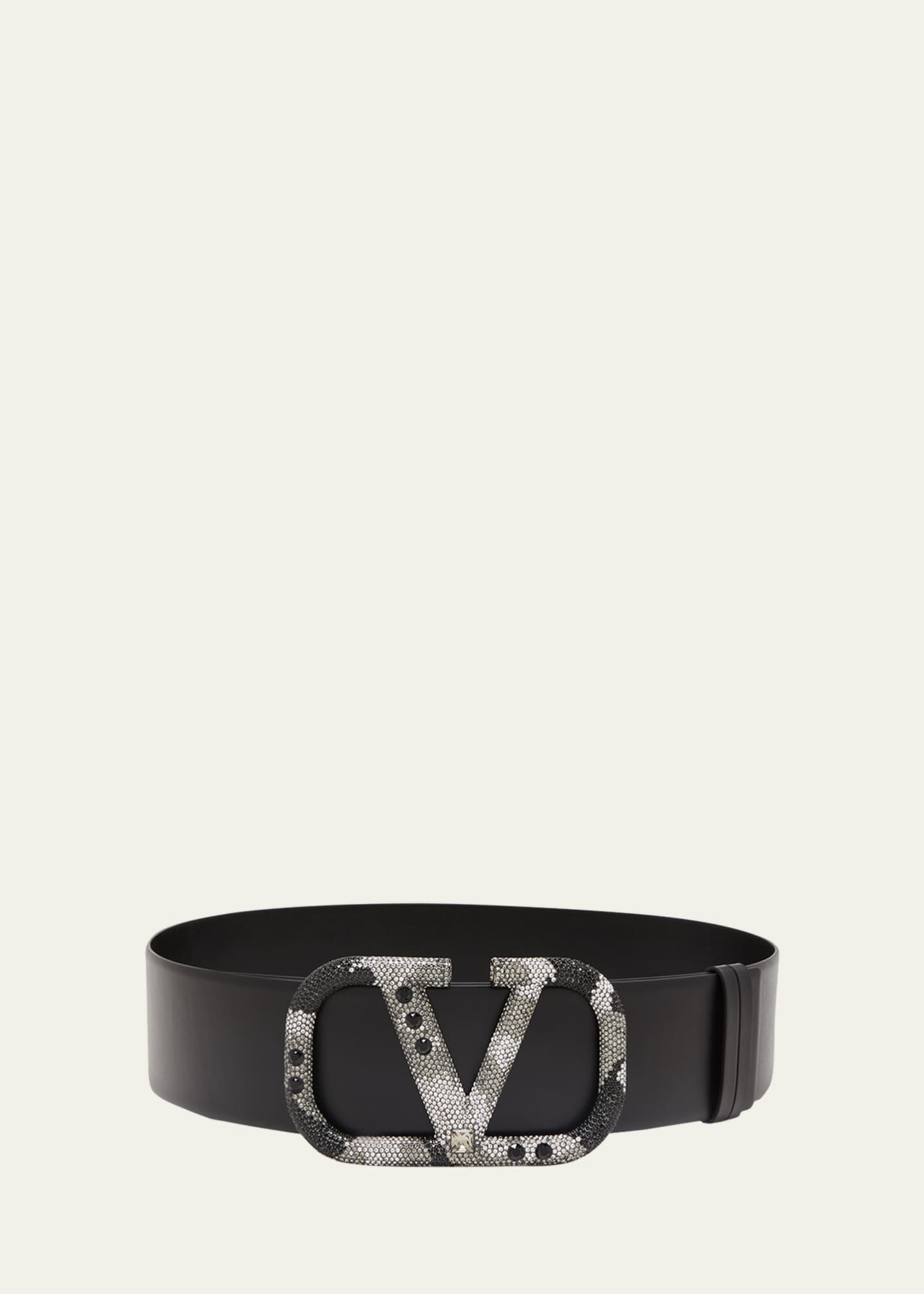 Valentino Garavani Rhinestone Logo Leather Belt - Bergdorf Goodman