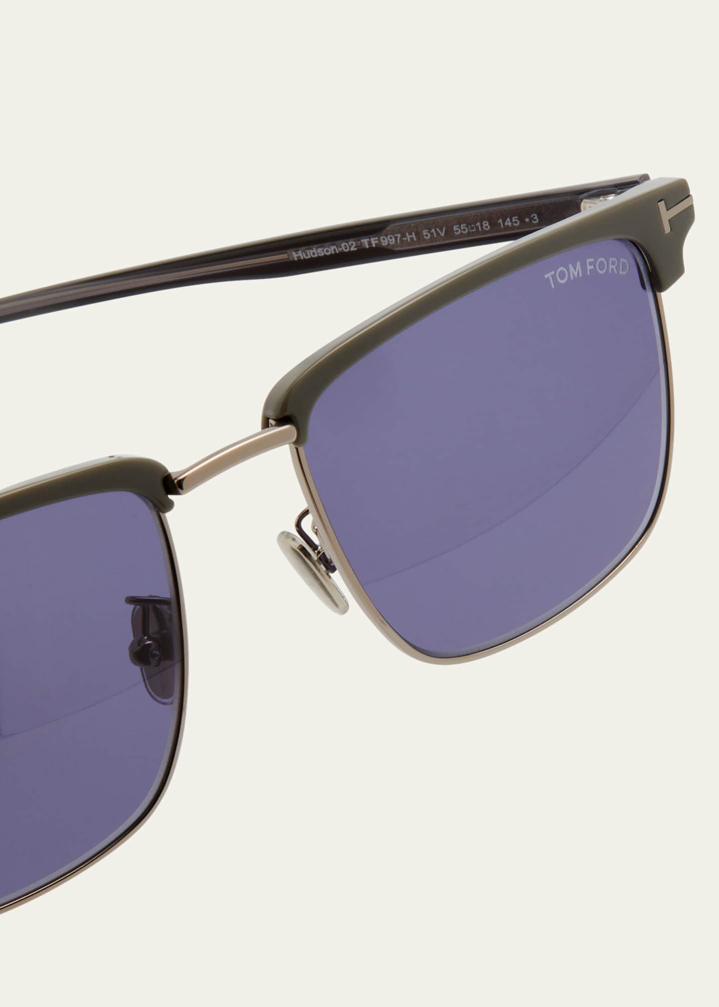 TOM FORD Men's FT0997-Hudson Half-Rim Square Sunglasses - Bergdorf Goodman