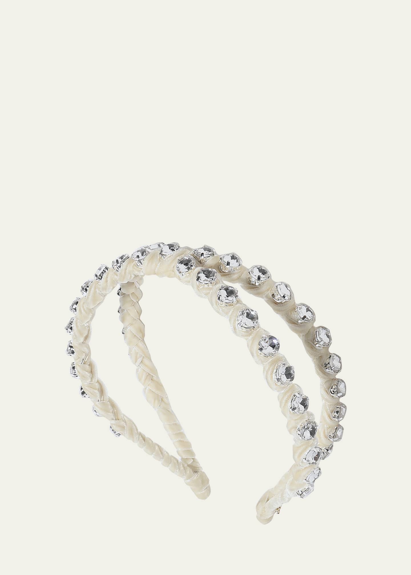 Lele Sadoughi Rhinestone Double Row Headband