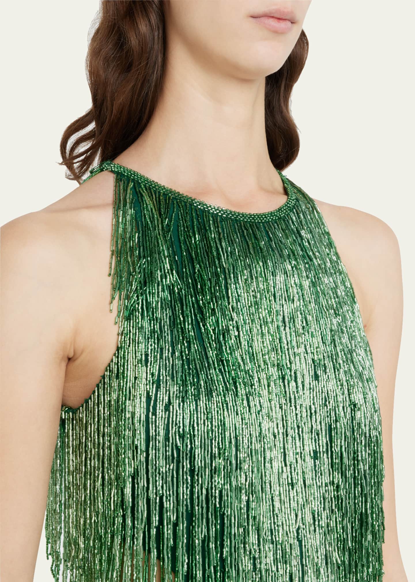 Sequin fringe cutout mini dress discount