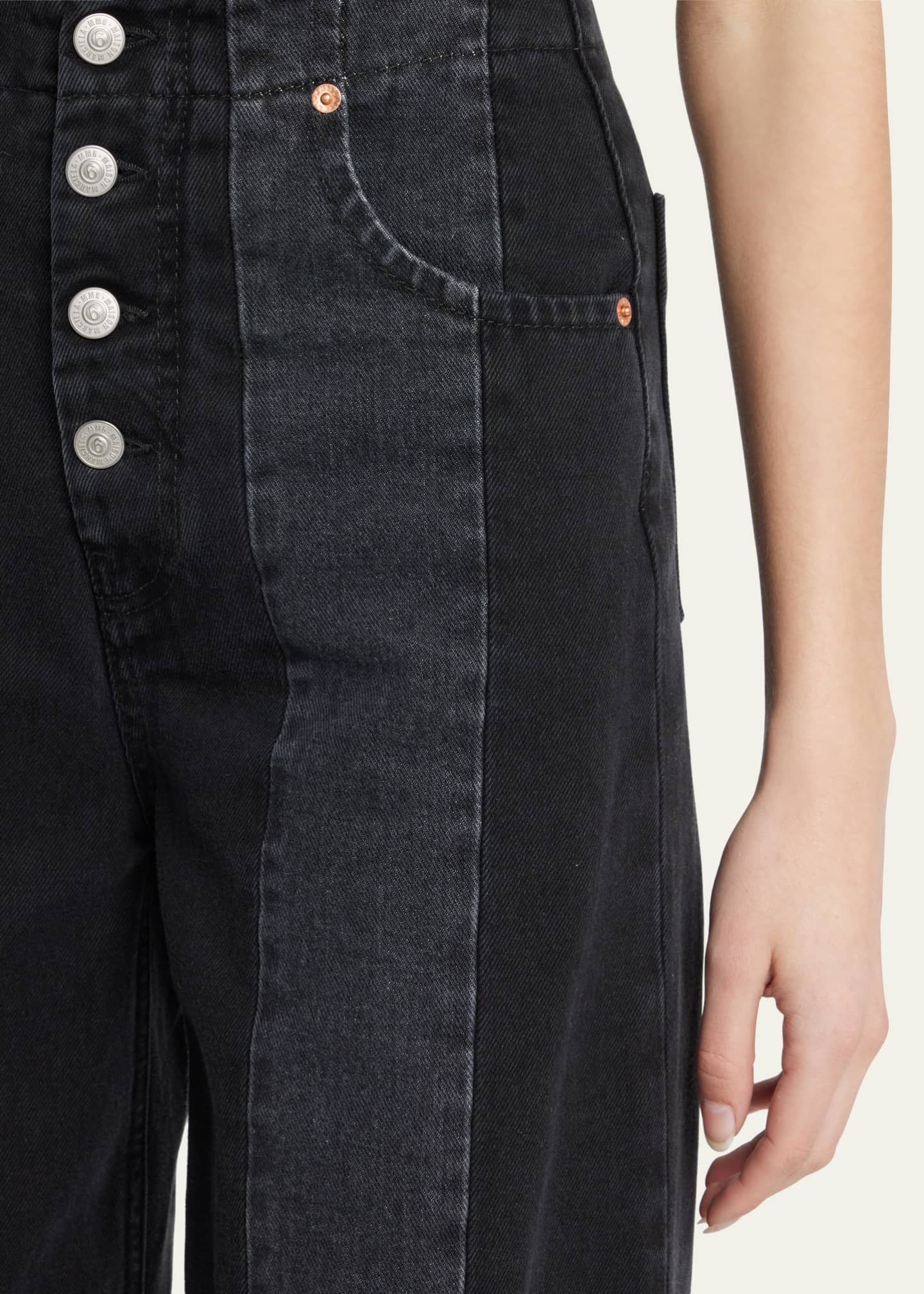 MM6 Maison Margiela Paneled Wide Tapered Ankle Jeans Bergdorf Goodman