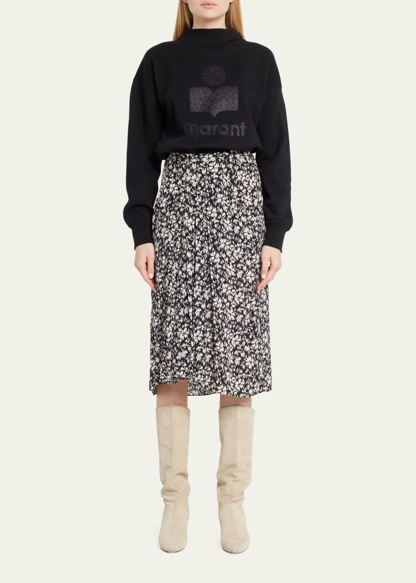 Etoile Isabel Marant Moby Glitter Logo Sweatshirt Bergdorf Goodman