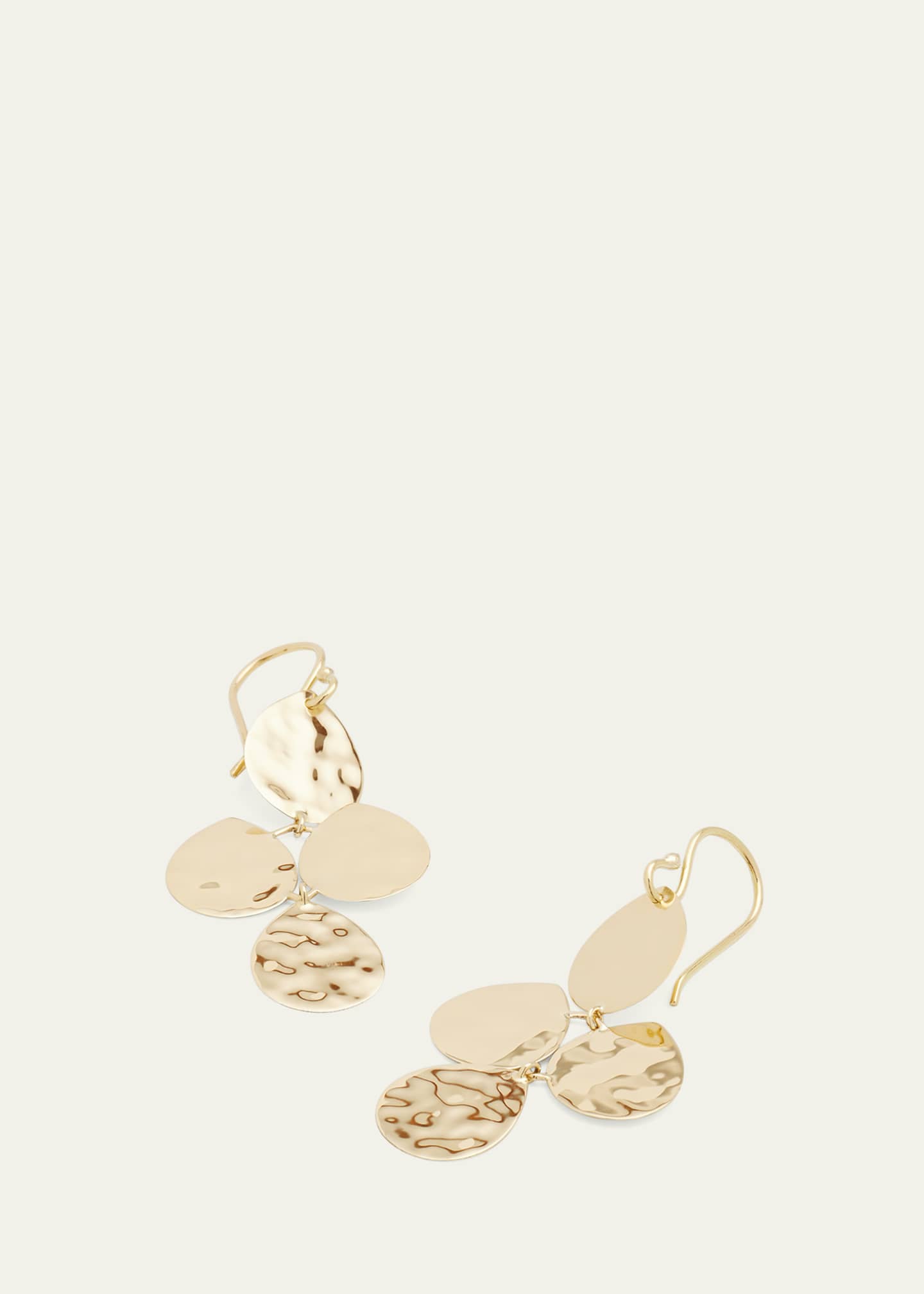 Ippolita Small Crinkle Cascade Earrings in 18K Gold Image 3 of 4