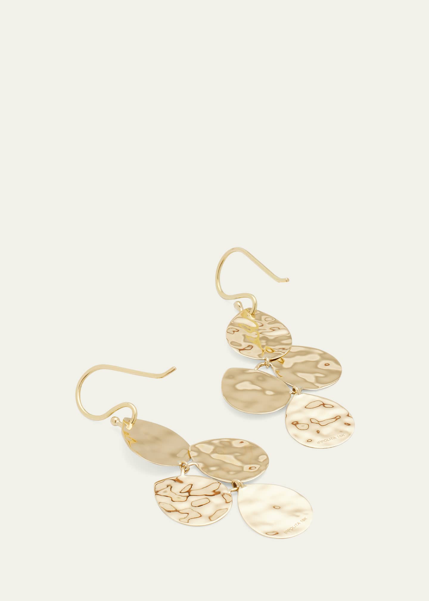 Ippolita Small Crinkle Cascade Earrings in 18K Gold Image 4 of 4