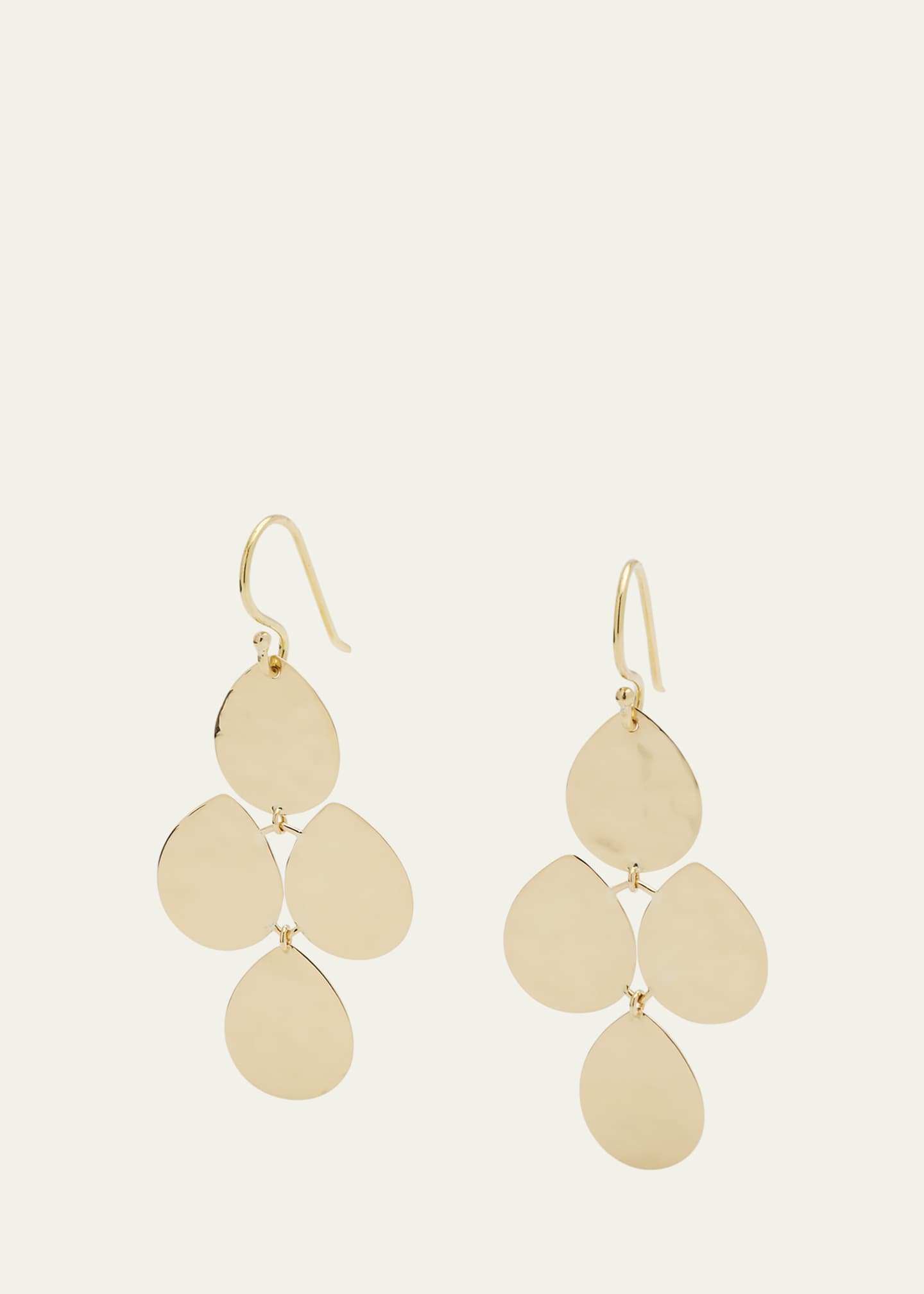 Ippolita Small Crinkle Cascade Earrings in 18K Gold Image 1 of 4