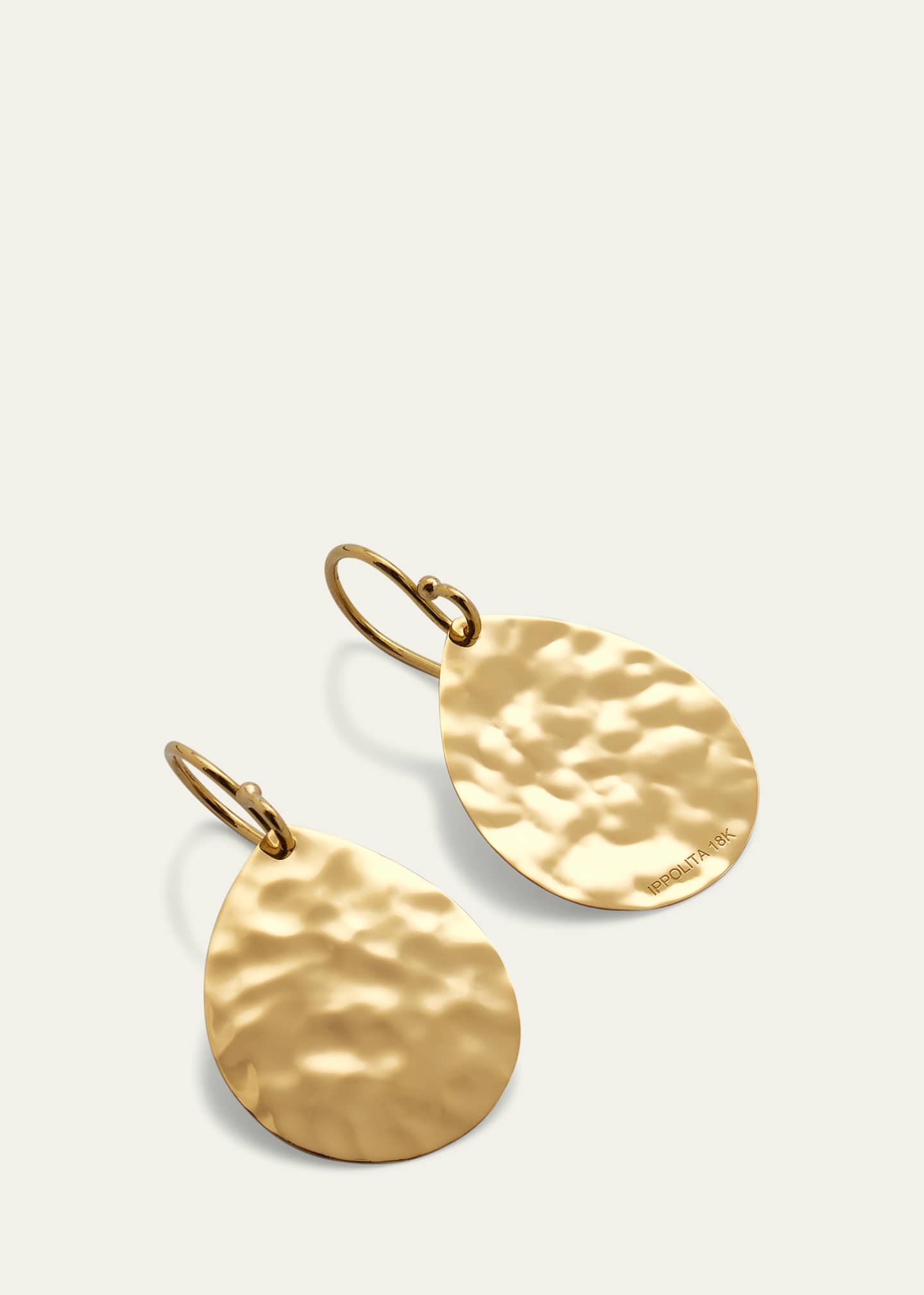 Ippolita Large Crinkle Teardrop Earrings in 18K Gold Image 3 of 4