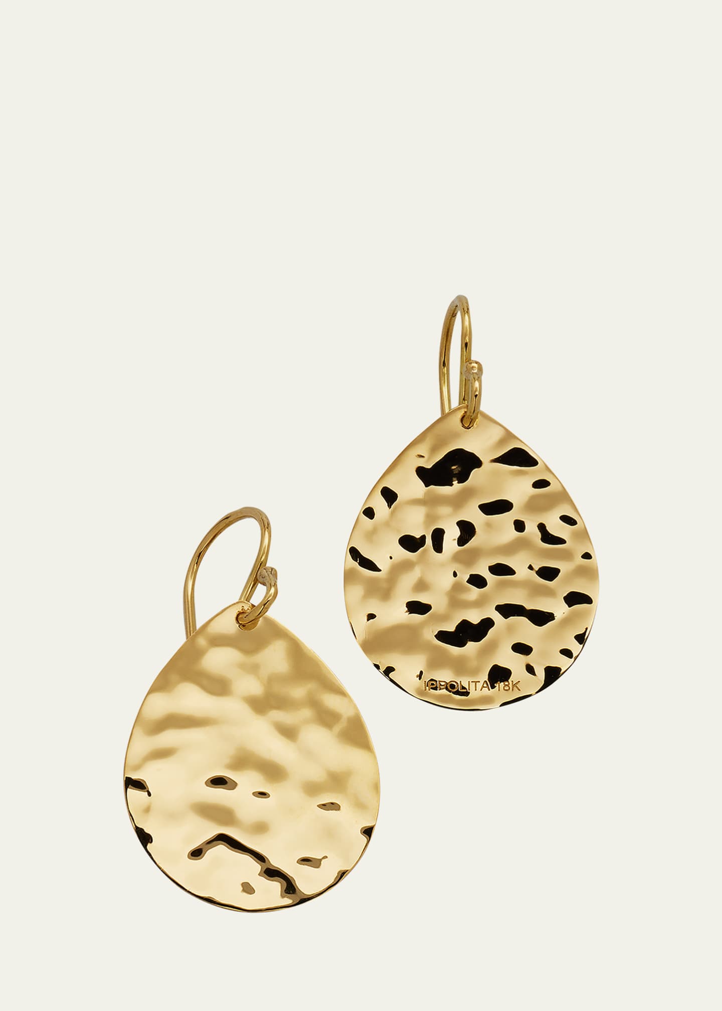 Ippolita Large Crinkle Teardrop Earrings in 18K Gold Image 1 of 4