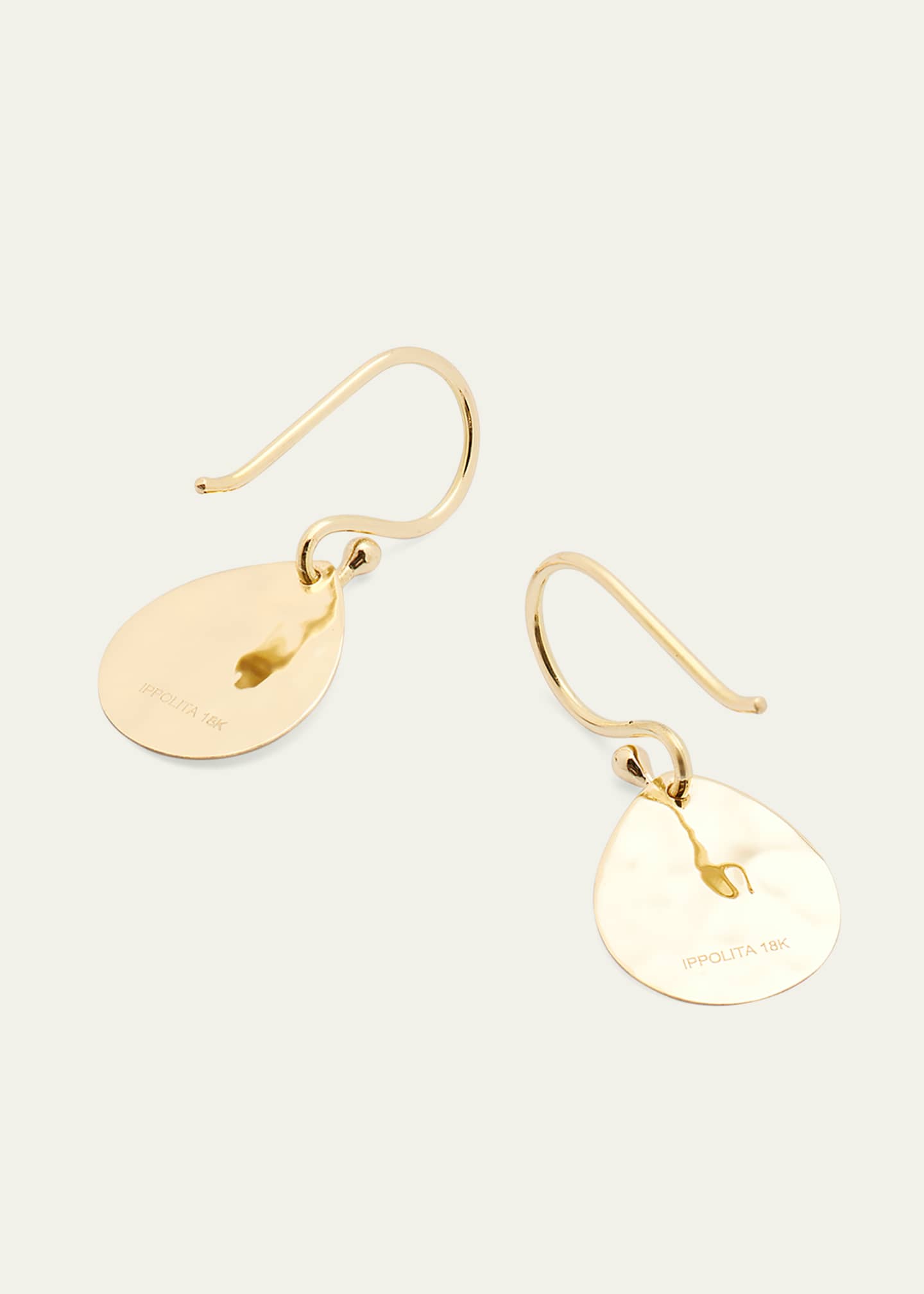 Ippolita 18K Classico Crinkle Hammered Teardrop Earrings, S Image 4 of 4