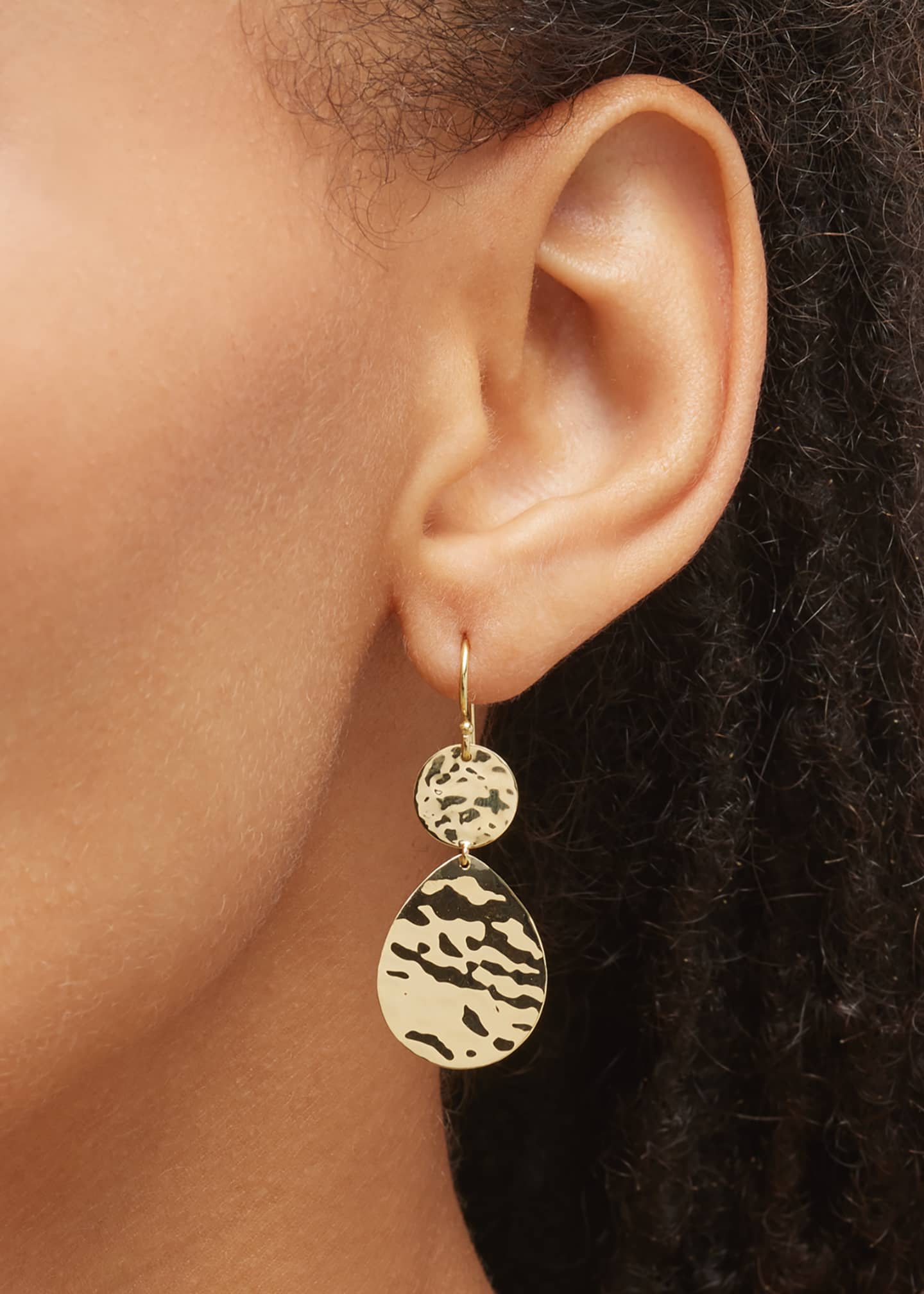 Ippolita Snowman Crinkle Earrings in 18K Gold Bergdorf Goodman