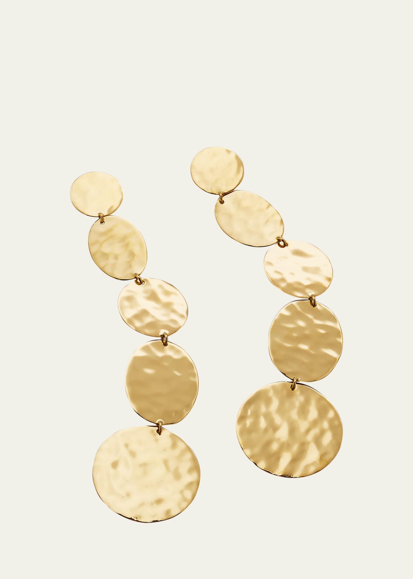 Ippolita 5-Tier Linear Crinkle Earrings in 18K Gold Image 3 of 4