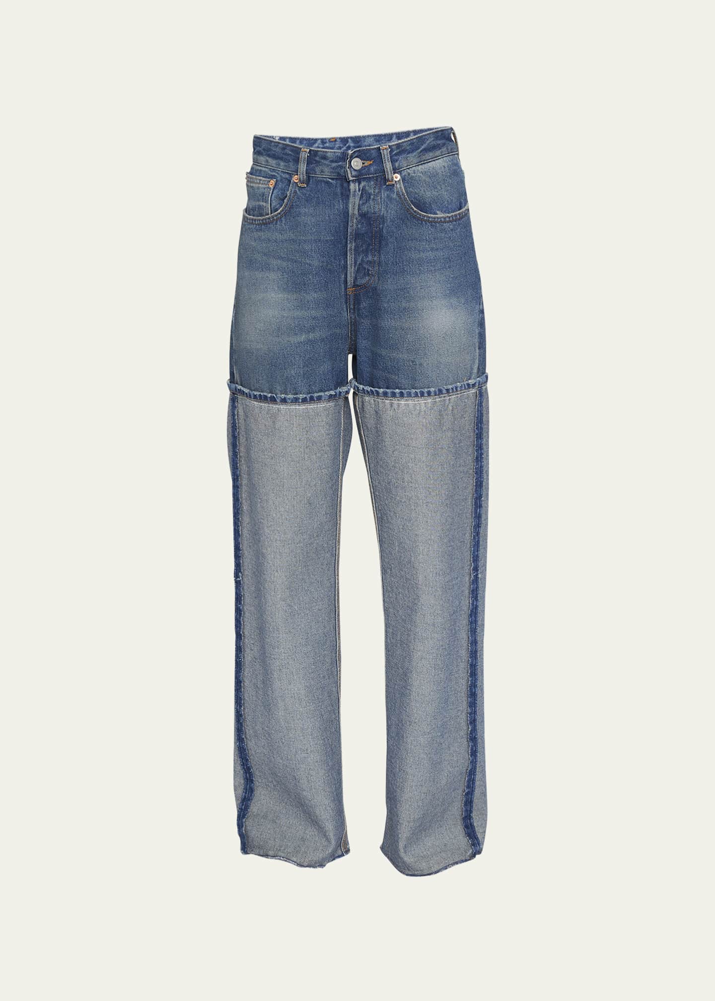 MM6 Maison Margiela Deconstructed Loose Straight Jeans - Bergdorf