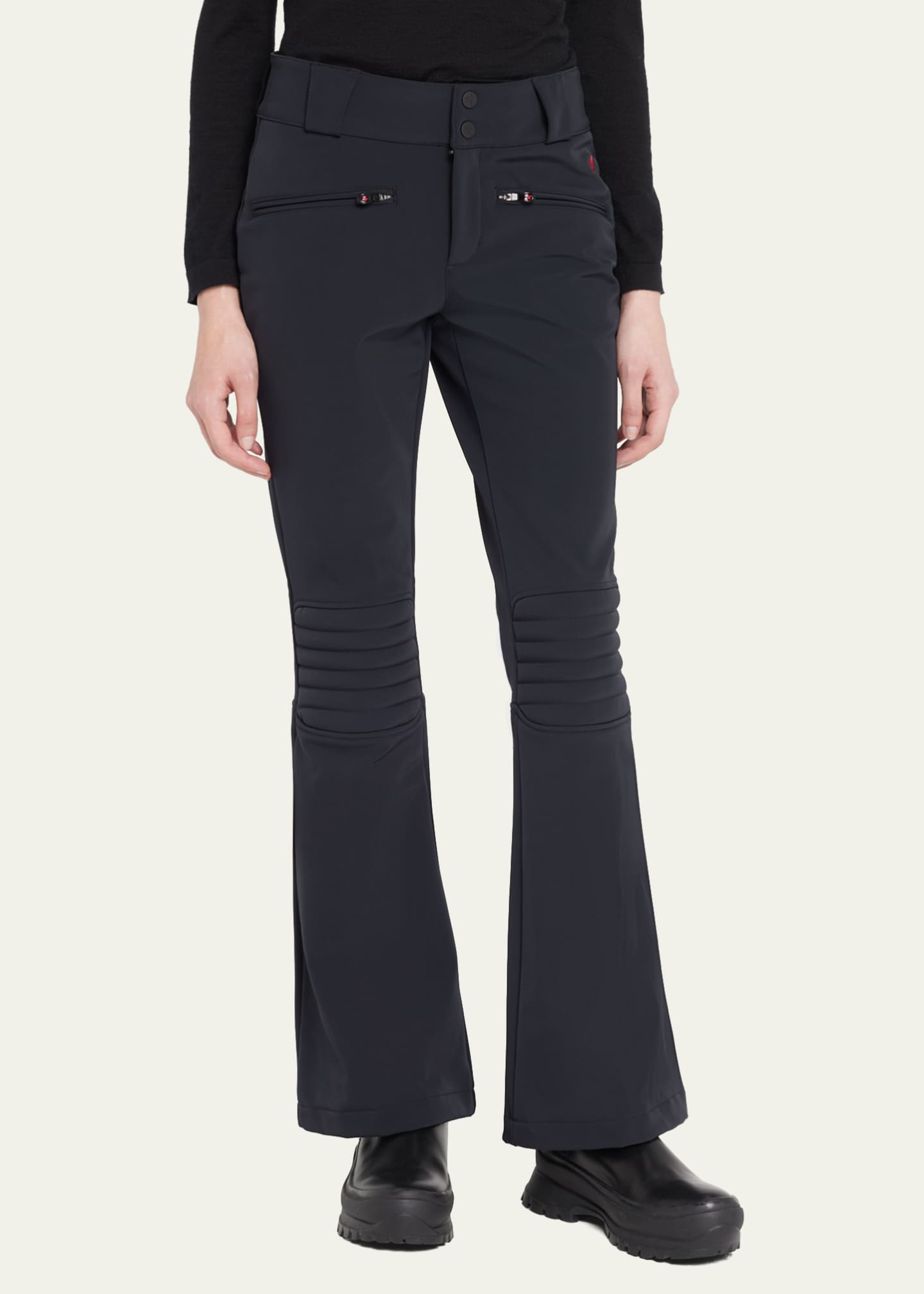 Topshop Sno flared ski pants with suspenders in green