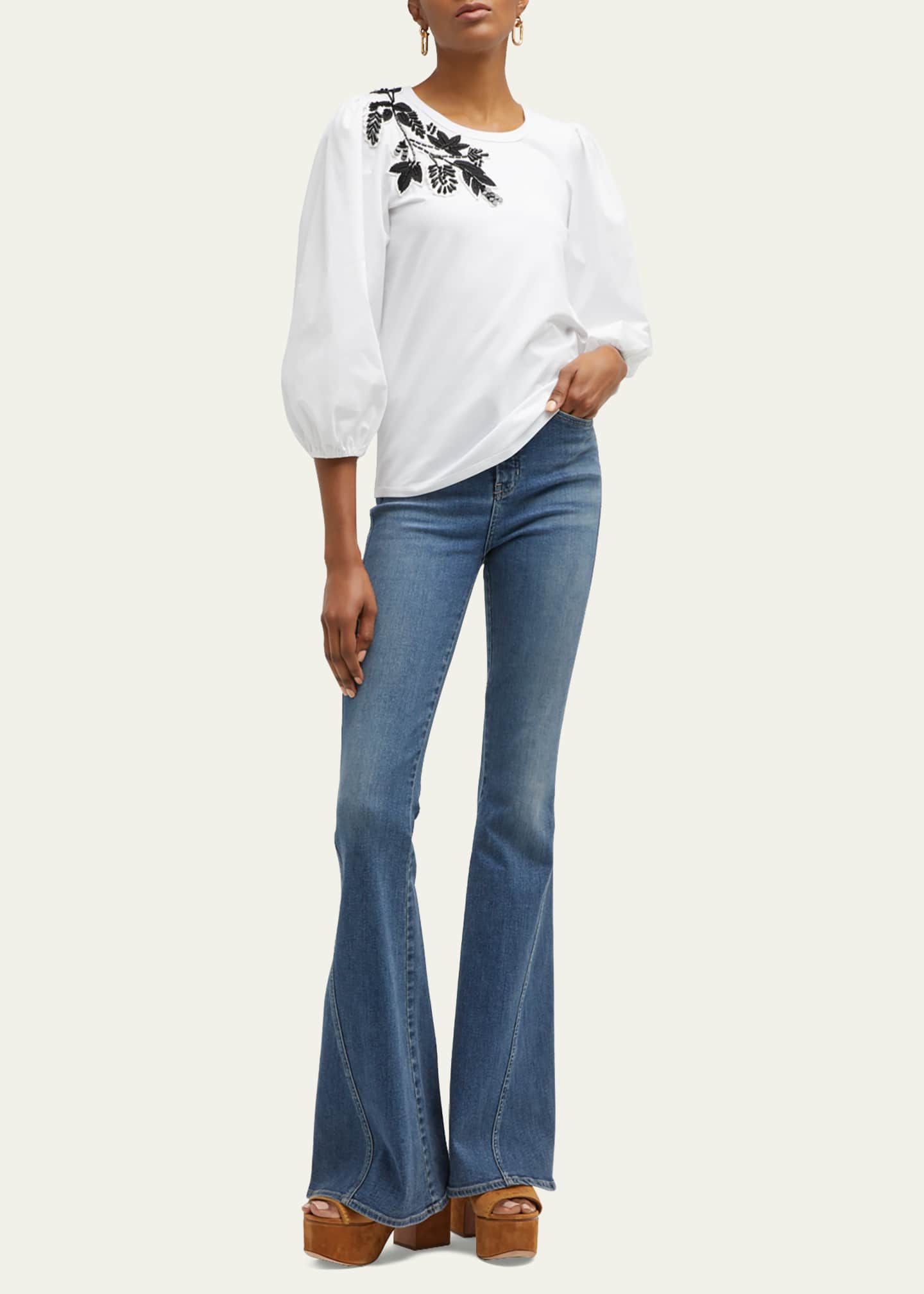 Veronica Beard Jeans Sheridan High-Rise Flared Jeans - Bergdorf Goodman