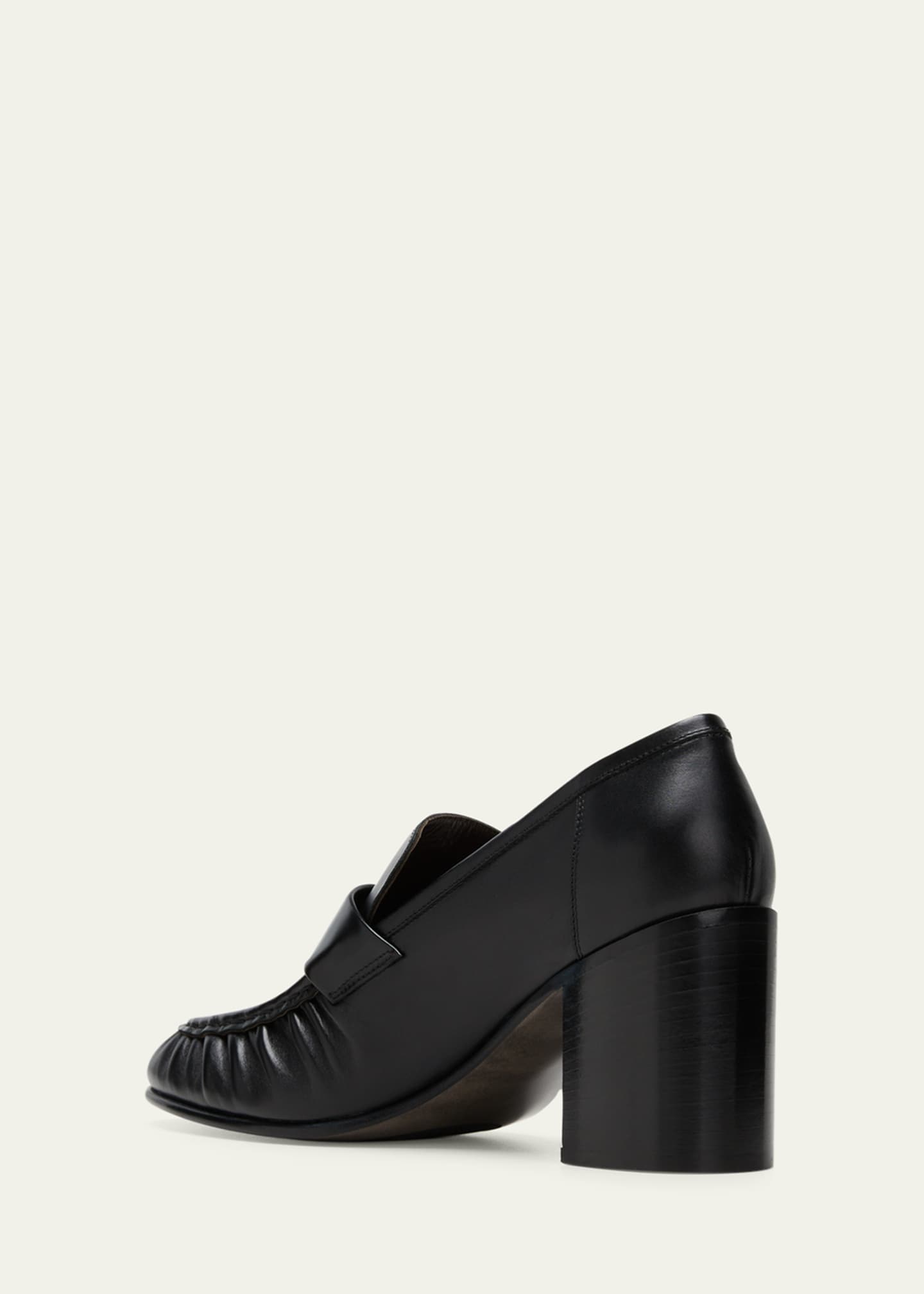 THE ROW Leather Heeled Loafer Pumps - Bergdorf Goodman
