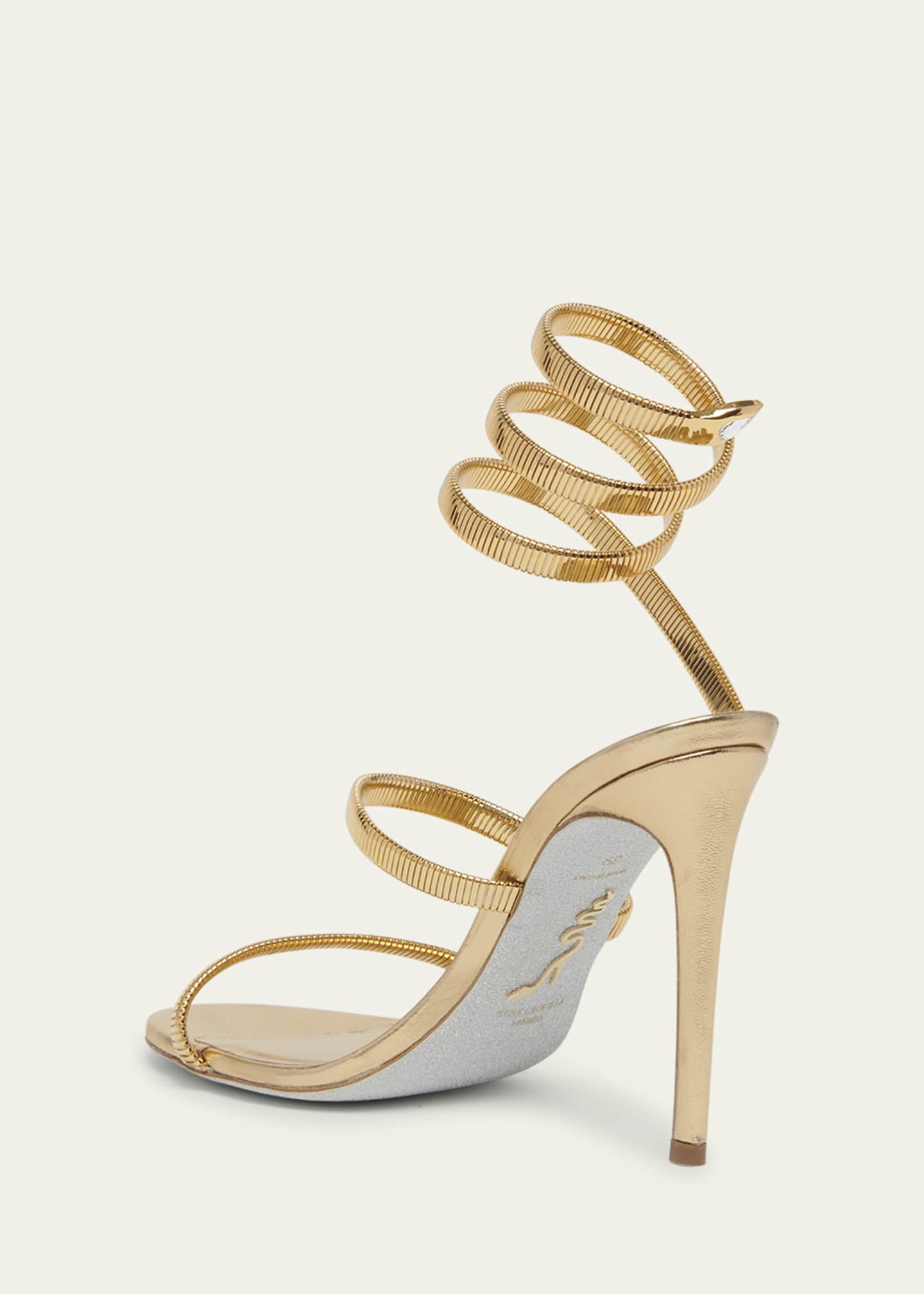 Rene Caovilla Omega Snake Spiral-Wrap Stiletto - Bergdorf Goodman