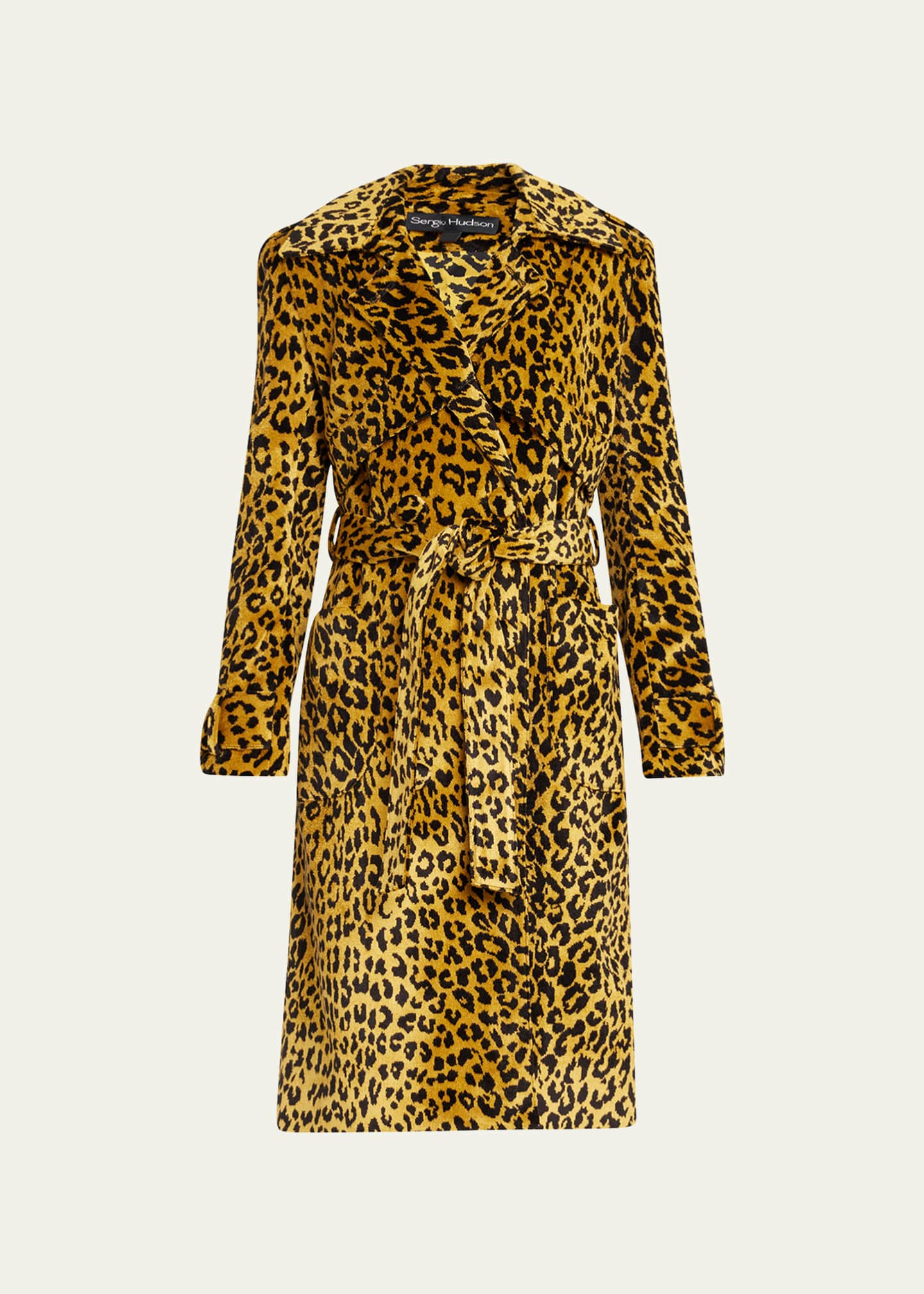 Sergio Hudson Leopard Trench Coat - Bergdorf Goodman