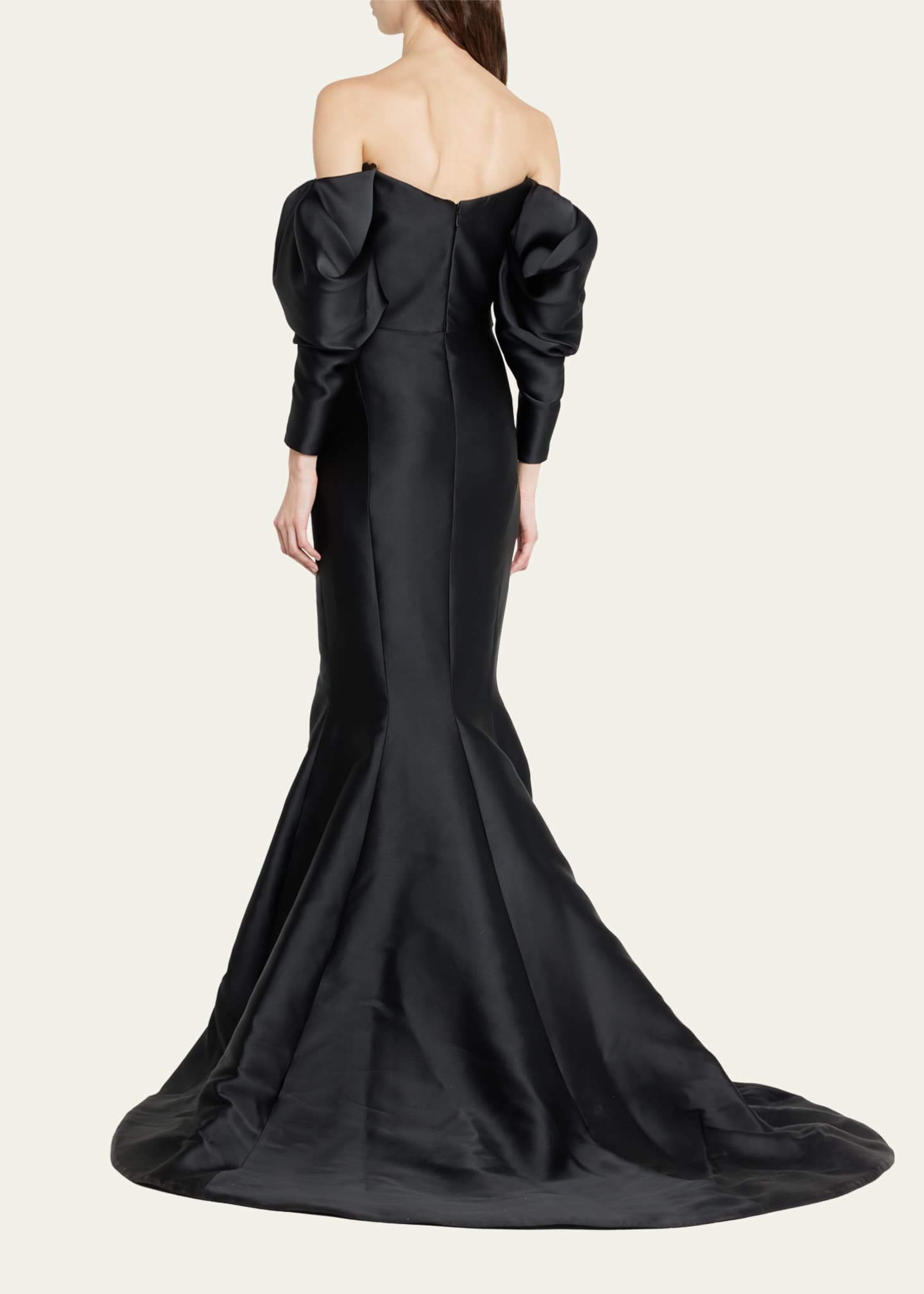 Marchesa Off-The-Shoulder Detachable-Sleeves Mermaid Gown - Bergdorf ...
