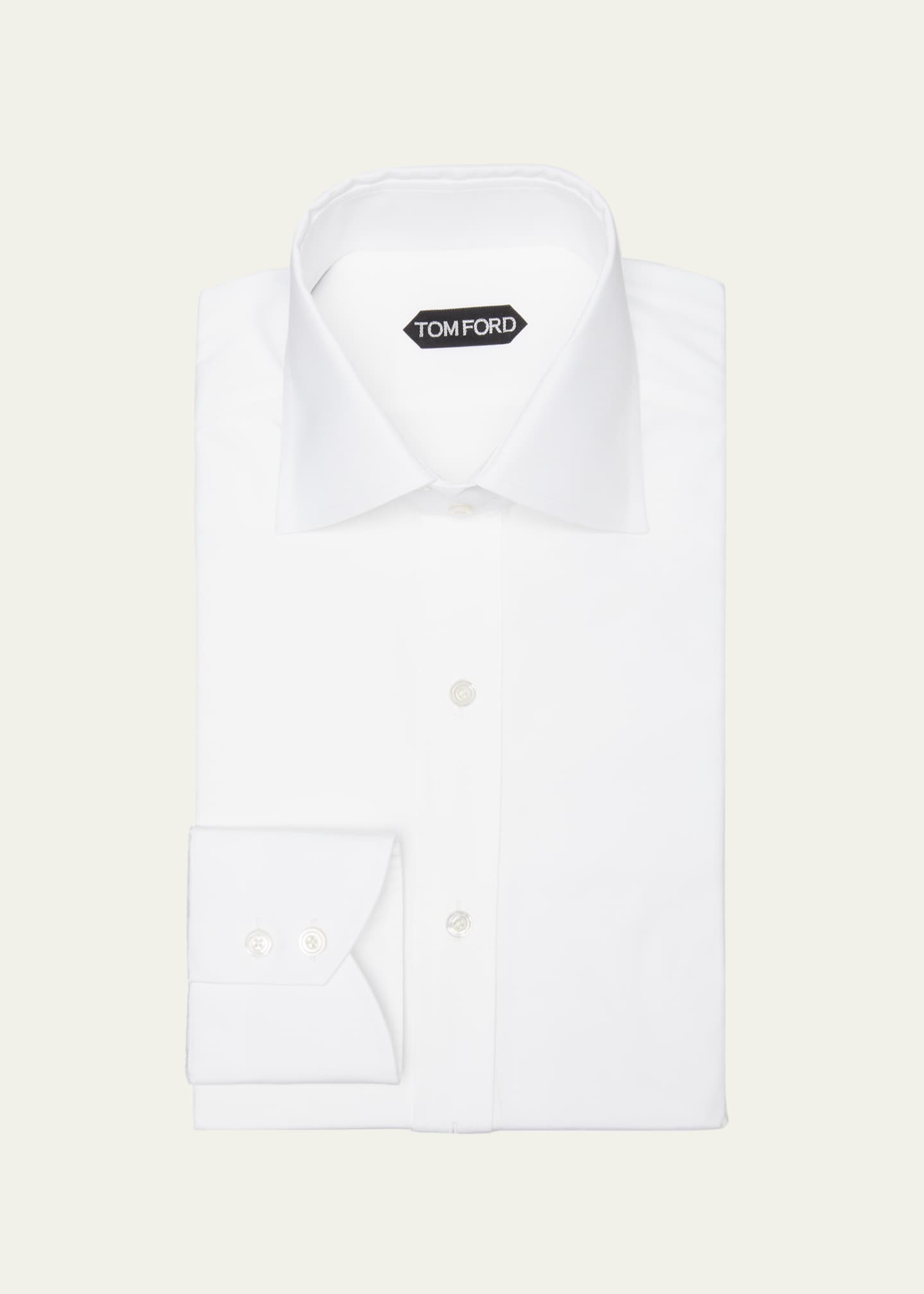 TOM FORD Men's Classic Fit Cotton Dress Shirt Image 2 of 3