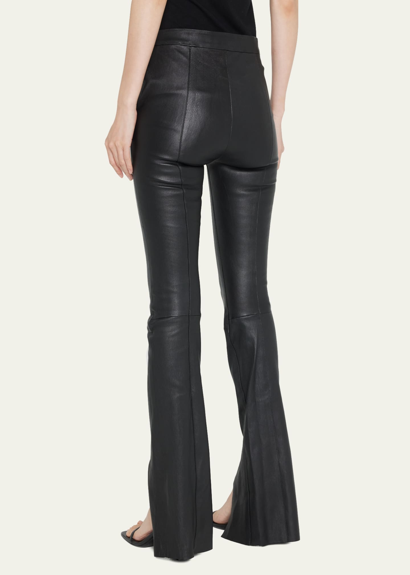 SPRWMN Leather FrontSlit Flare Leggings Bergdorf Goodman