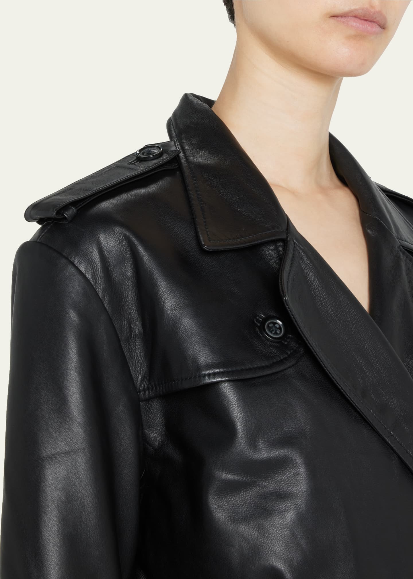 SPRWMN Leather Trench Coat Image 5 of 5