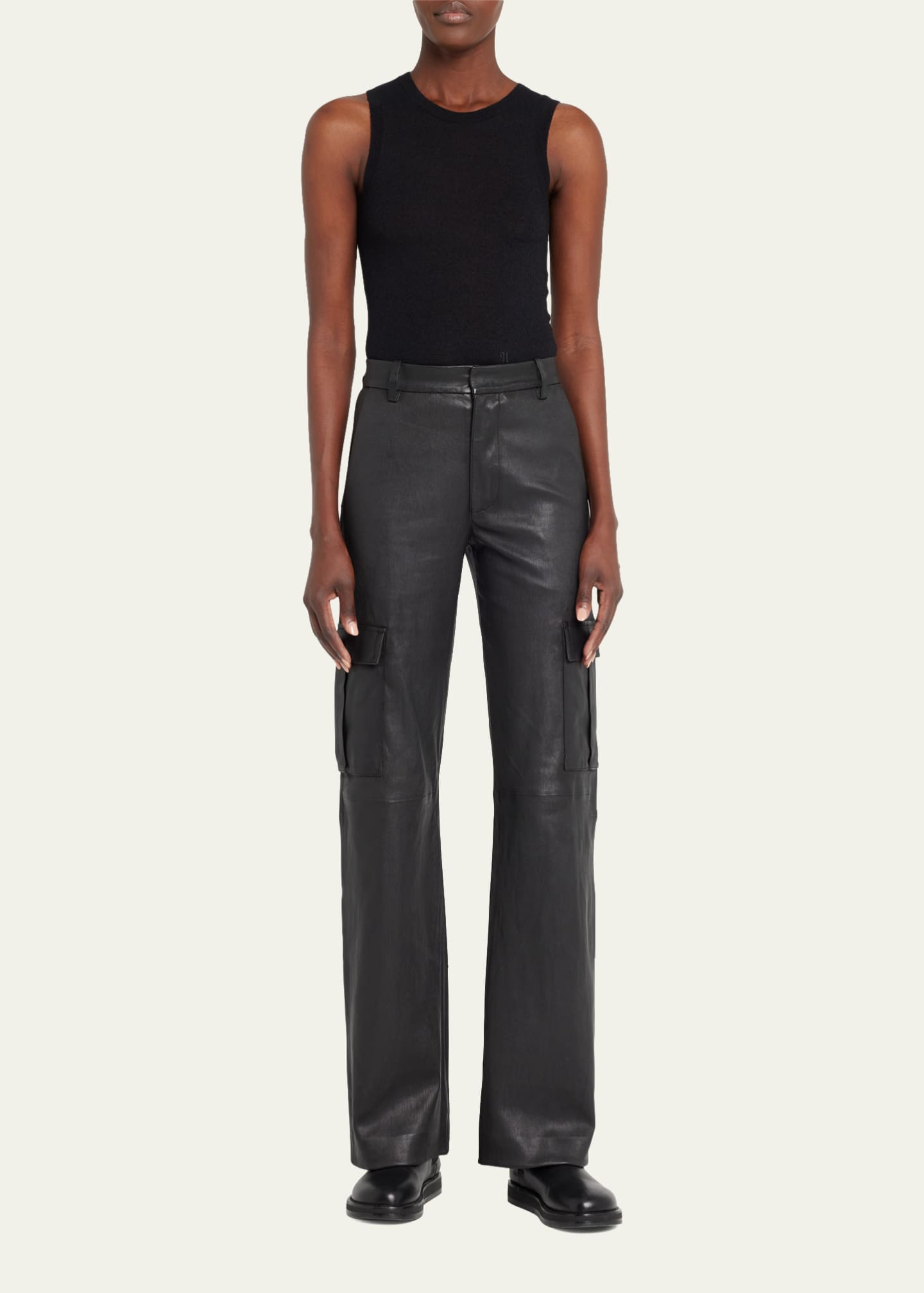 SPRWMN Baggy LowRise Leather Cargo Pants Bergdorf Goodman