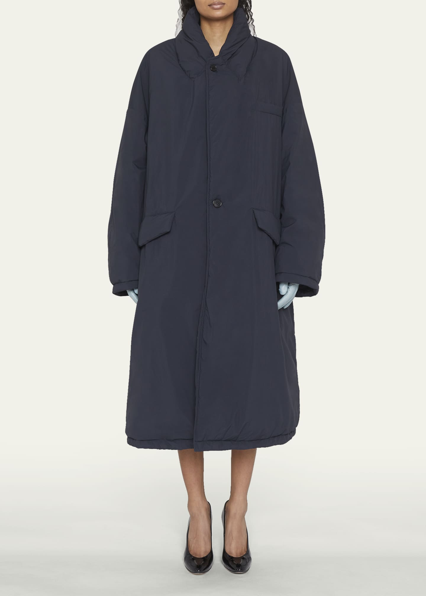 Long padded raincoat deals