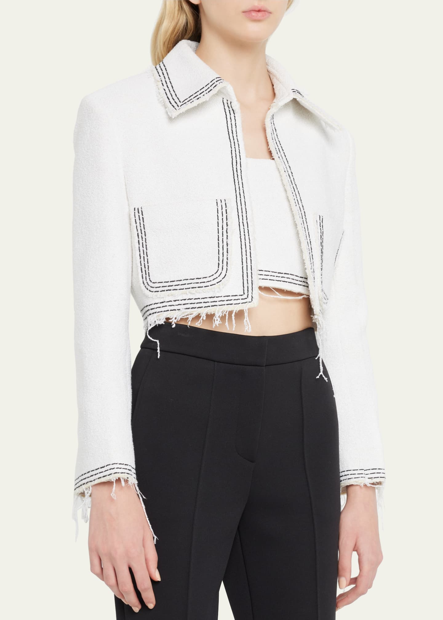 Embroidered deals cropped jacket