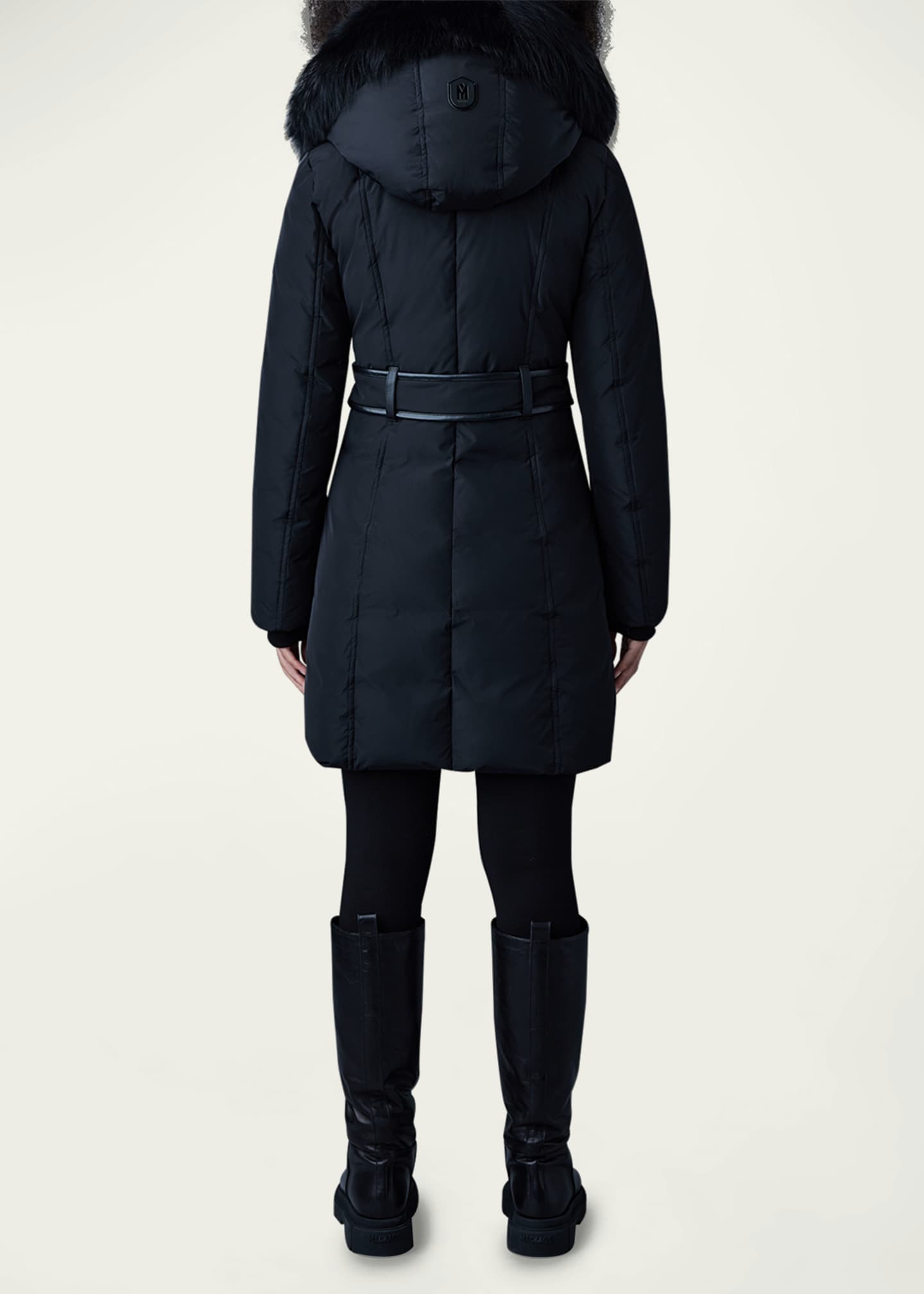 Mackage Kay Layered Parka Coat w/ Shearling Trim Image 3 of 4