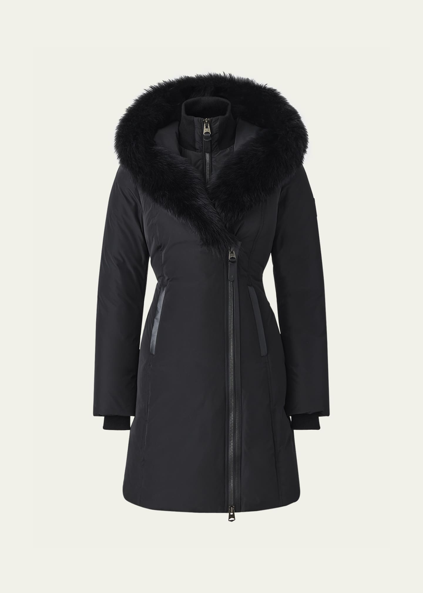 Mackage Kay Layered Parka Coat w/ Shearling Trim Image 1 of 4