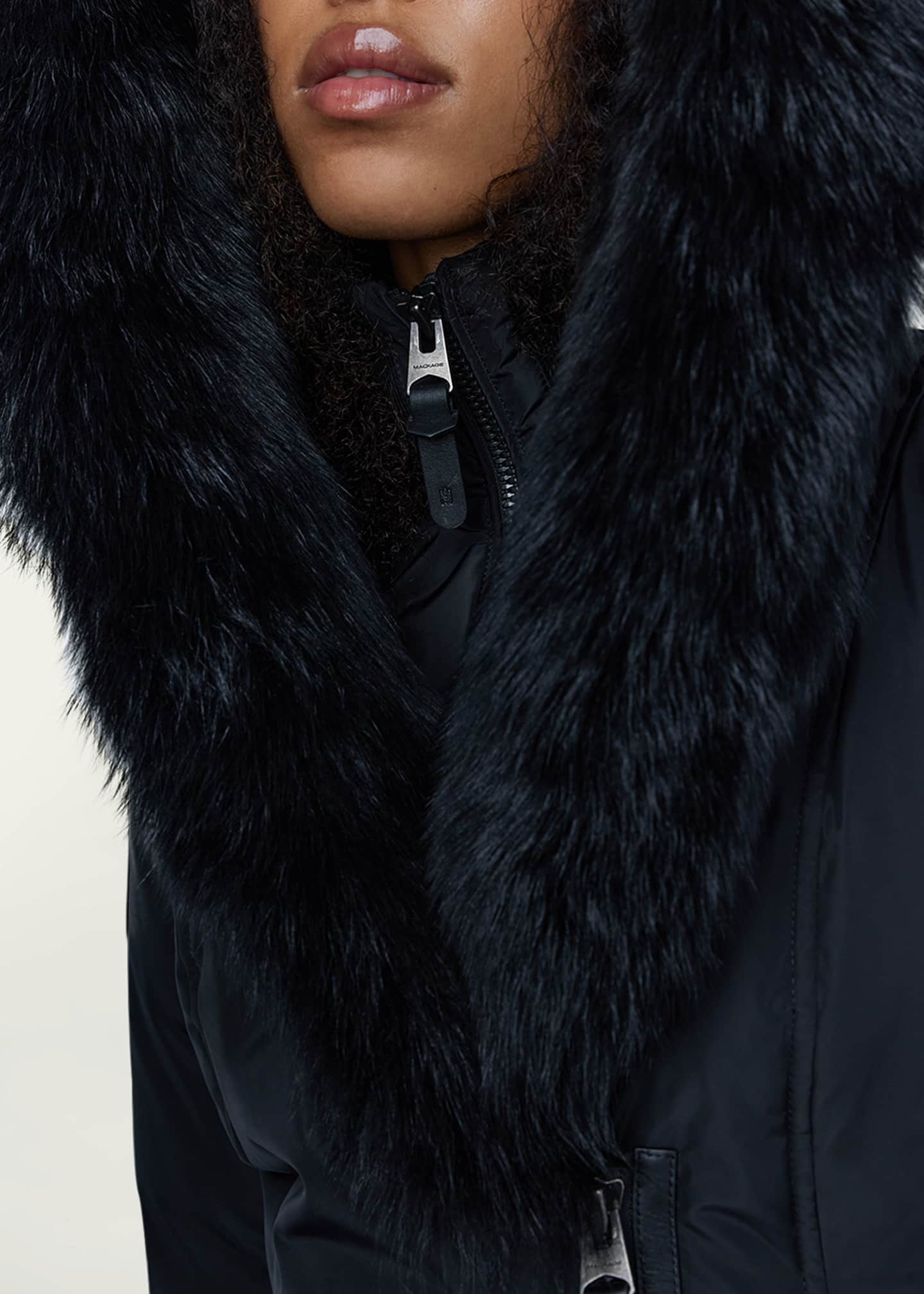 Mackage Kay Layered Parka Coat w/ Shearling Trim Image 4 of 4