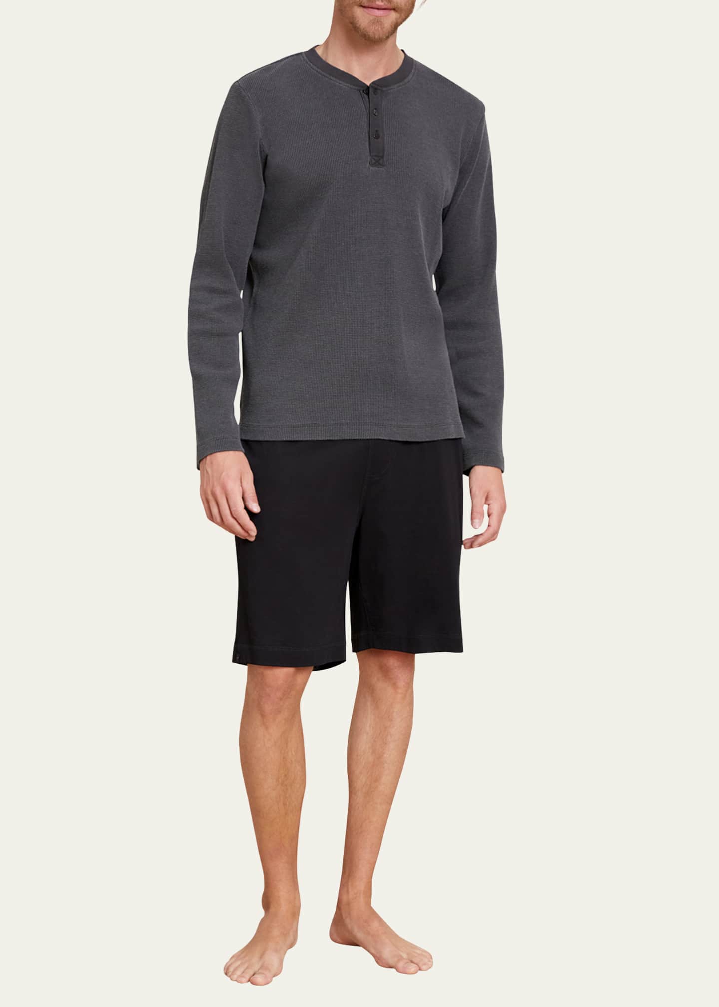Barefoot Dreams Men's WaffleKnit Henley TShirt Bergdorf Goodman