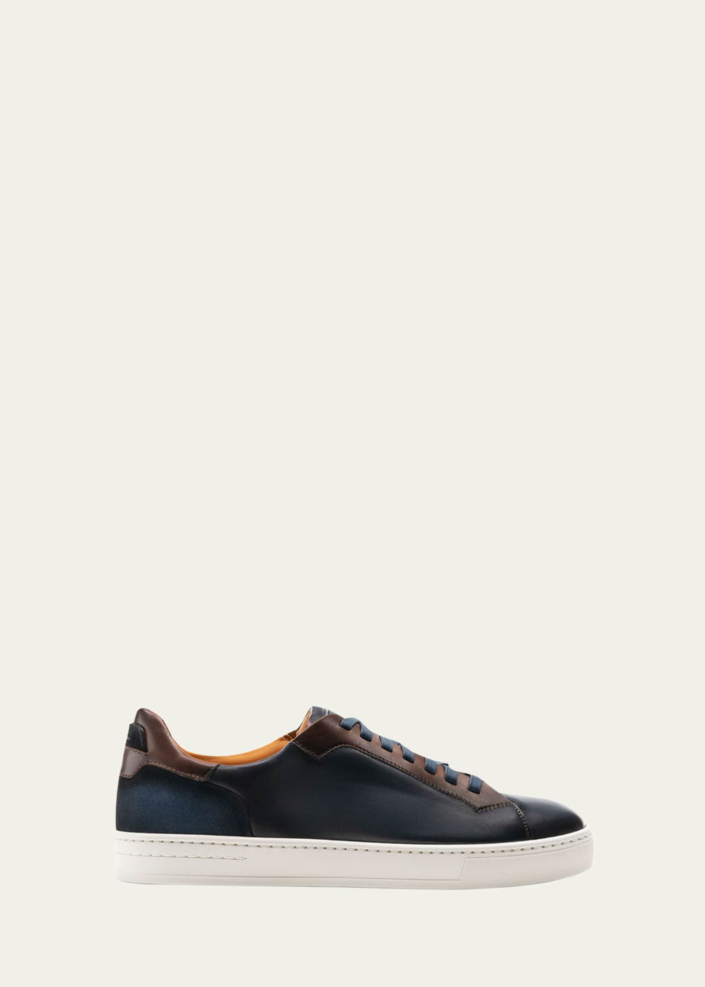 Magnanni Men s Amadeo Burnished Leather Low Top Sneakers Bergdorf Goodman
