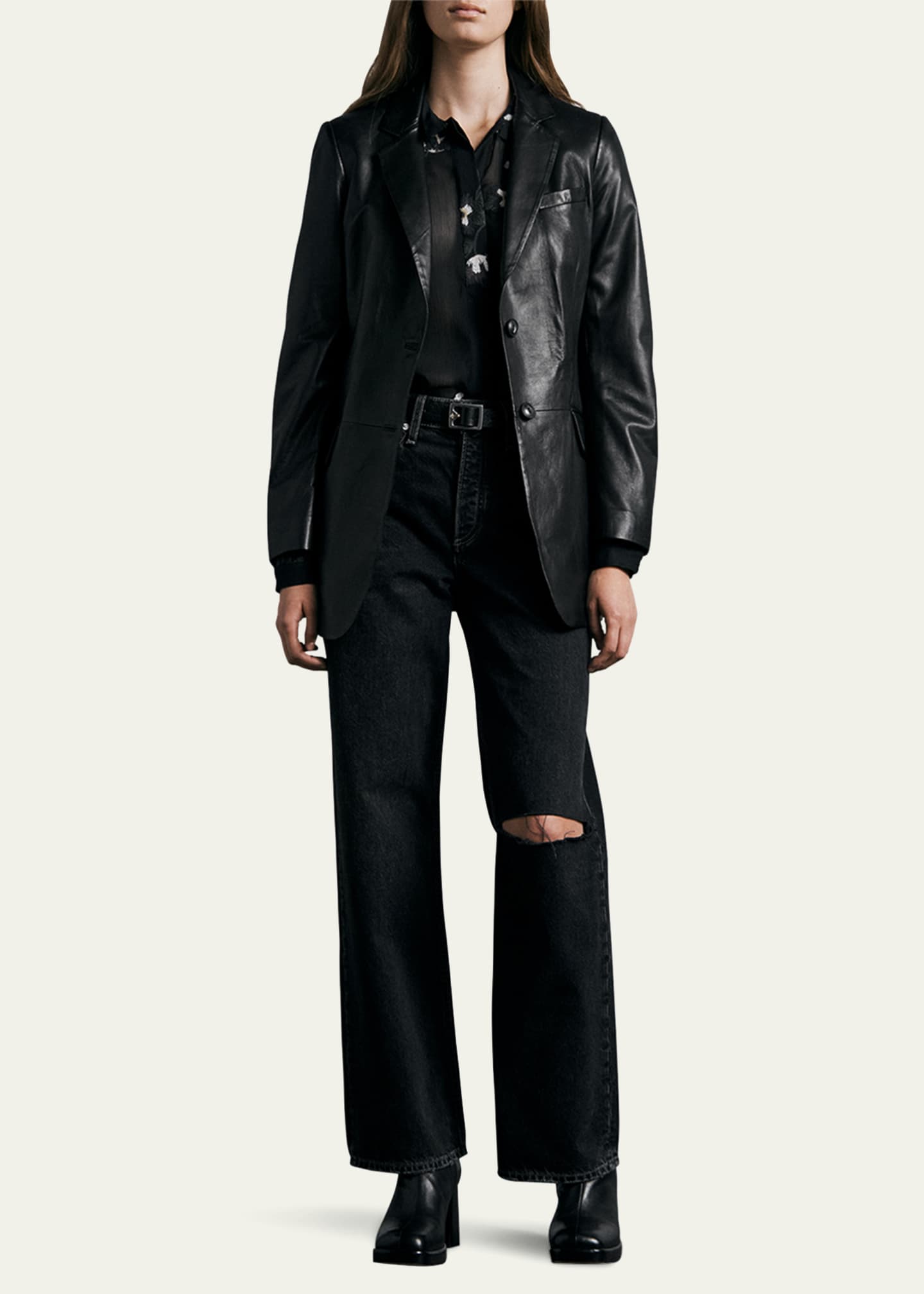 Rag & Bone Logan Mid-Rise Wide-Leg Jeans - Bergdorf Goodman