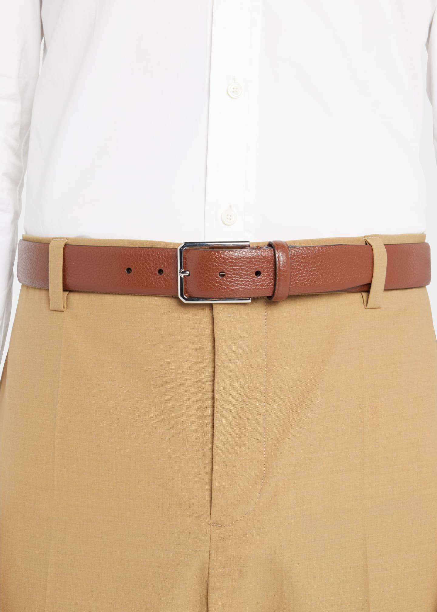 Santoni Men's Grained Leather Belt Image 2 of 2