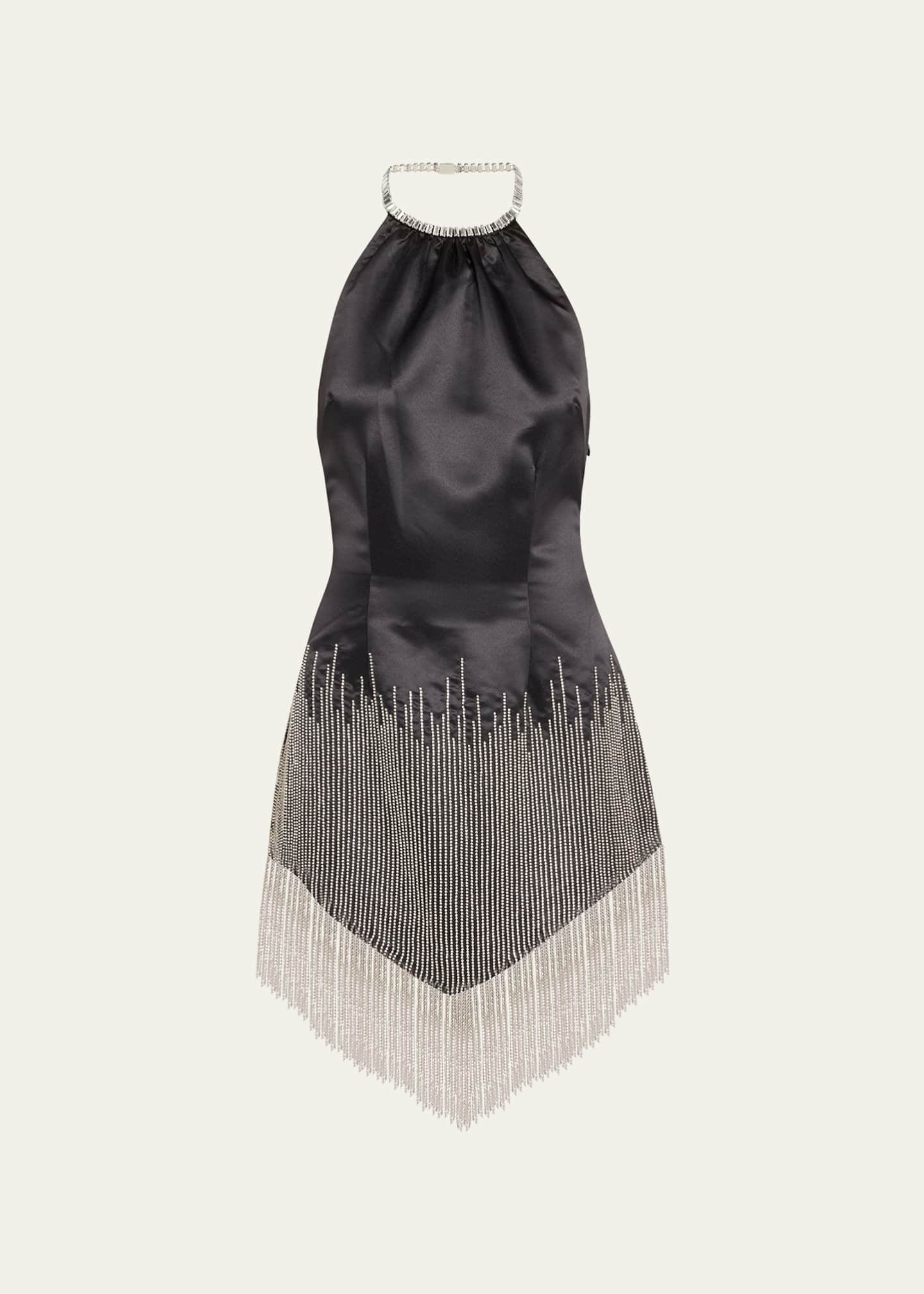 Retrofete Eos Golden Fringe Satin Mini Dress - Bergdorf Goodman