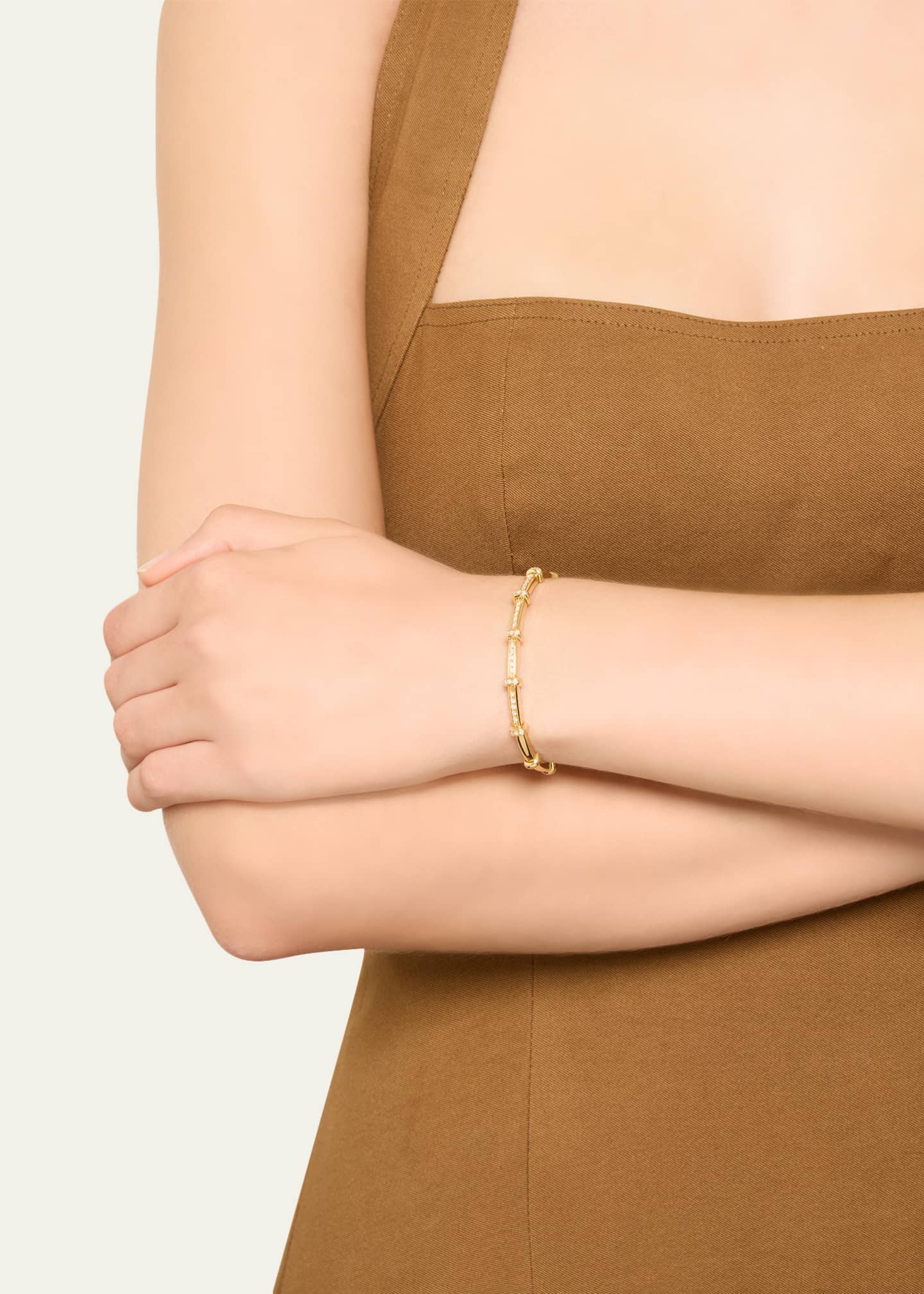 Sidney Garber 18K Yellow Gold Diamond Spring Bracelet Image 2 of 4