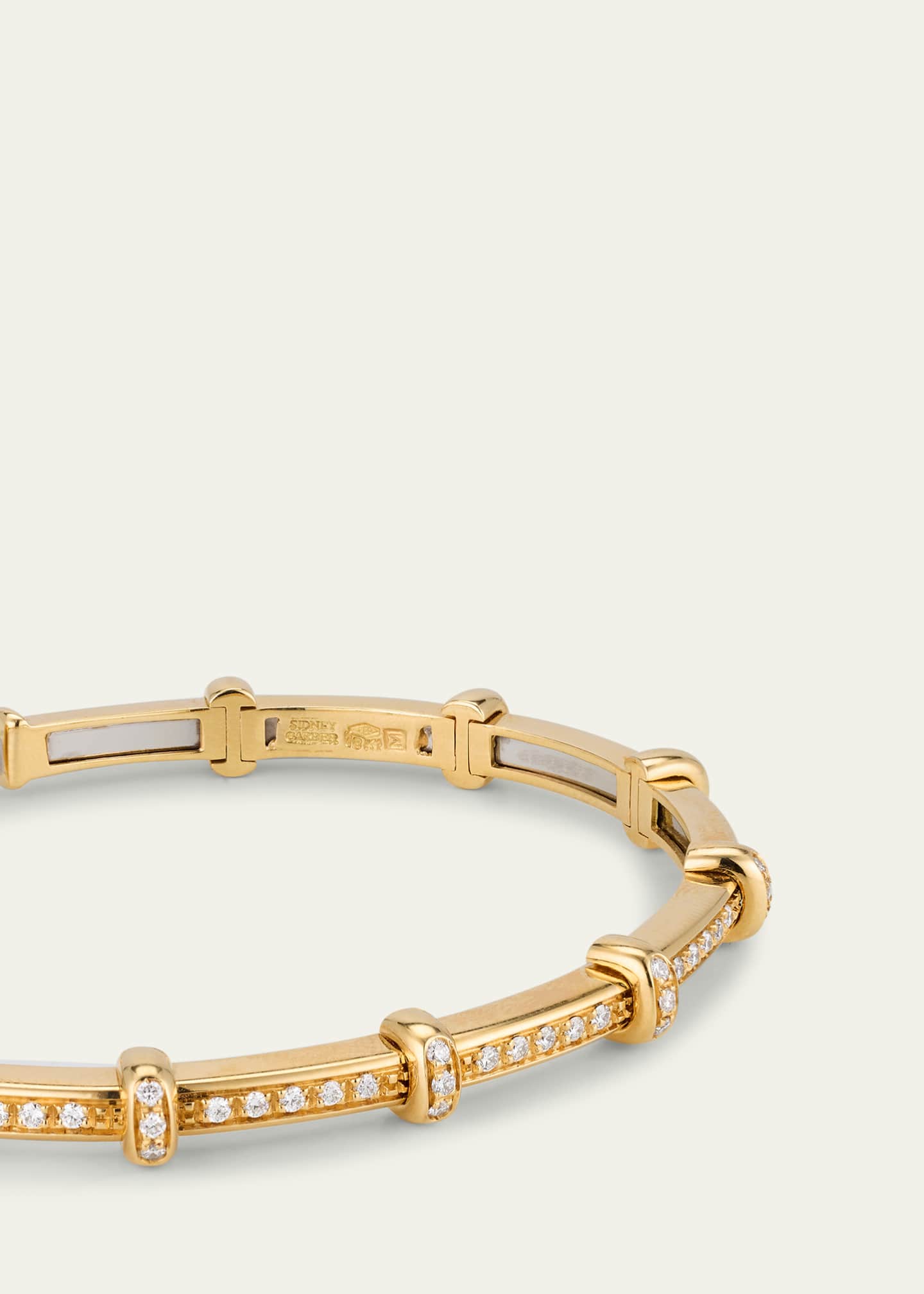 Sidney Garber 18K Yellow Gold Diamond Spring Bracelet Image 3 of 4