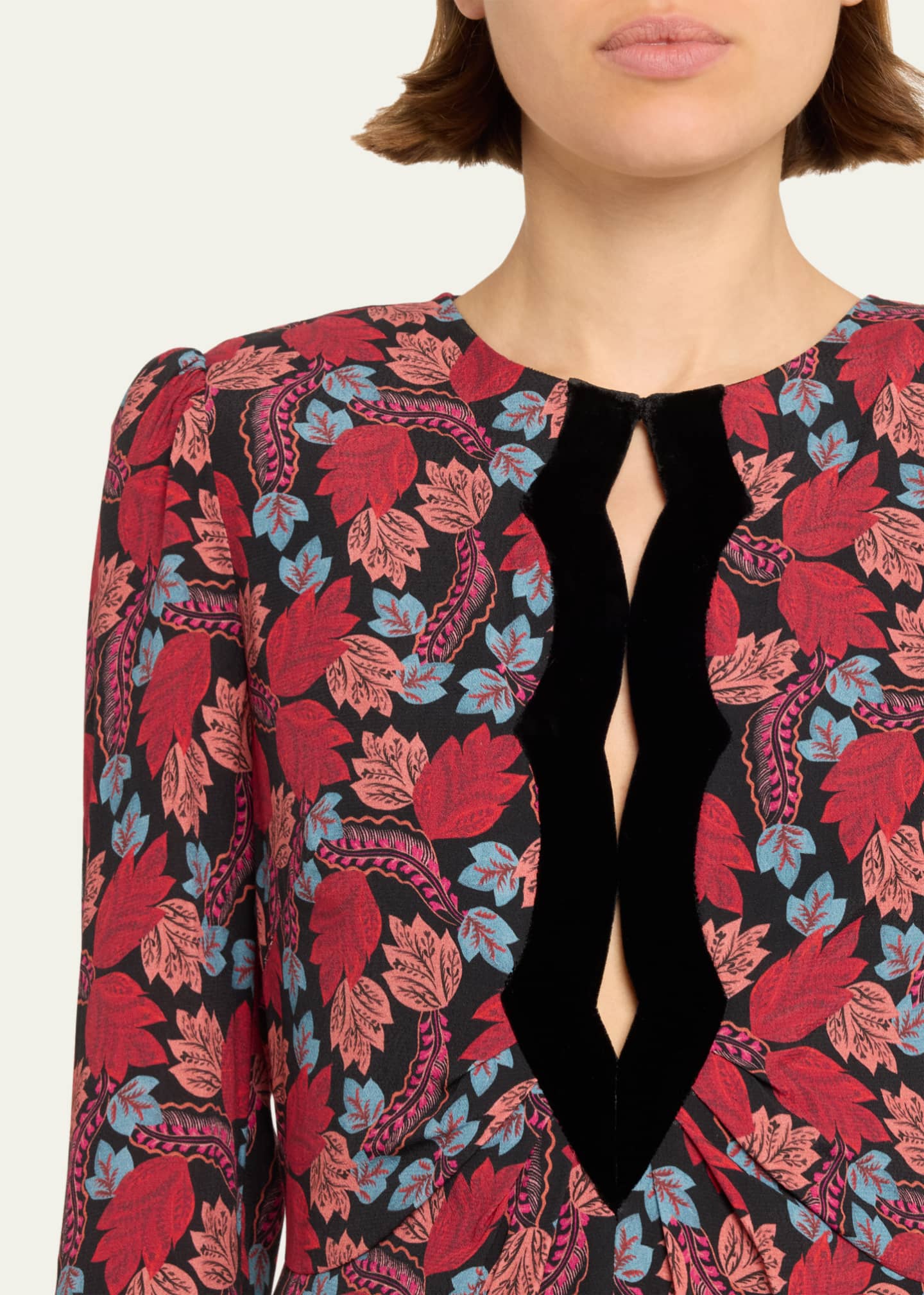 Jinx-C Velvet Cutout Midi Dress