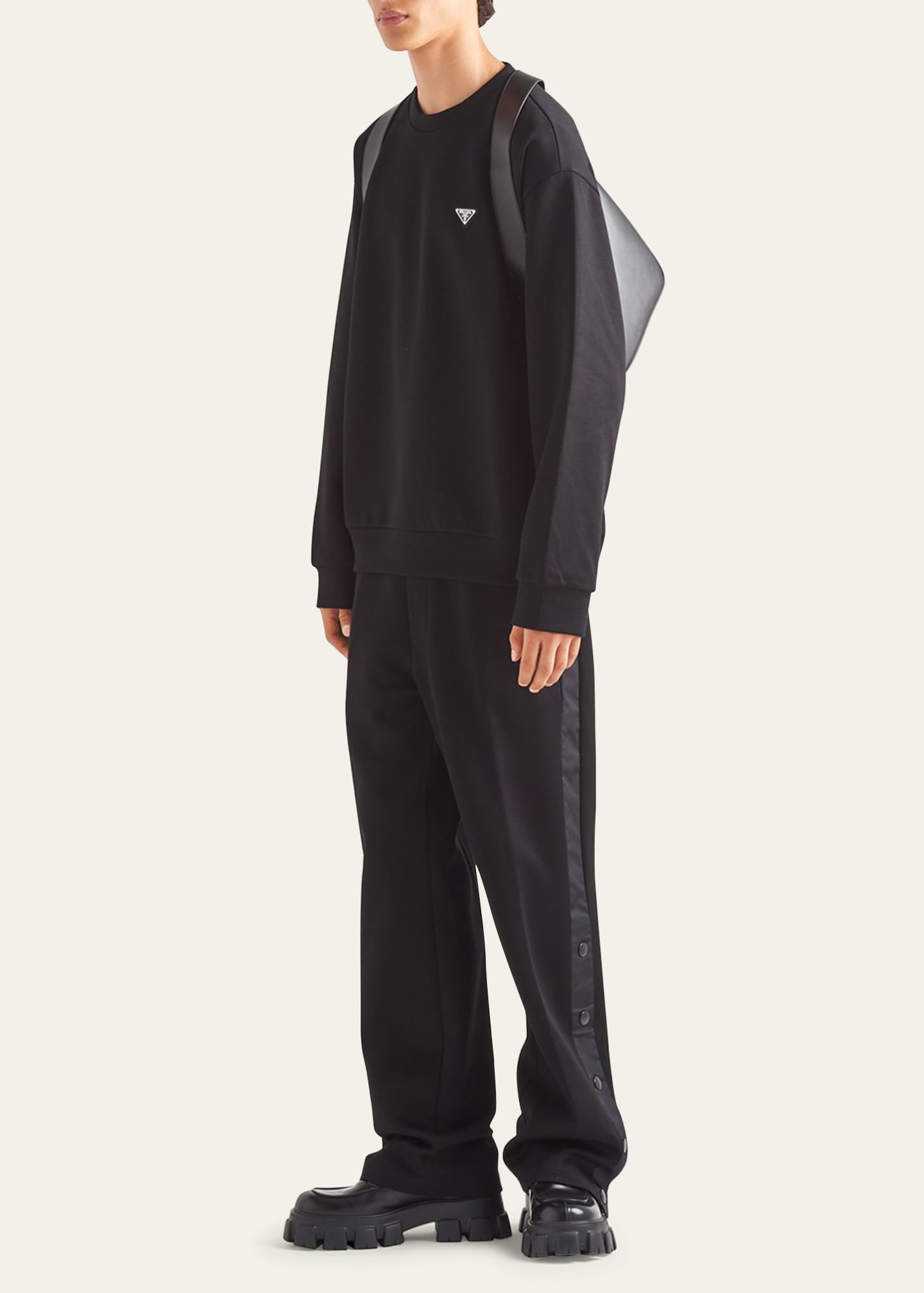 Prada Men's Tech Felpa Logo Sweatshirt Image 2 of 5