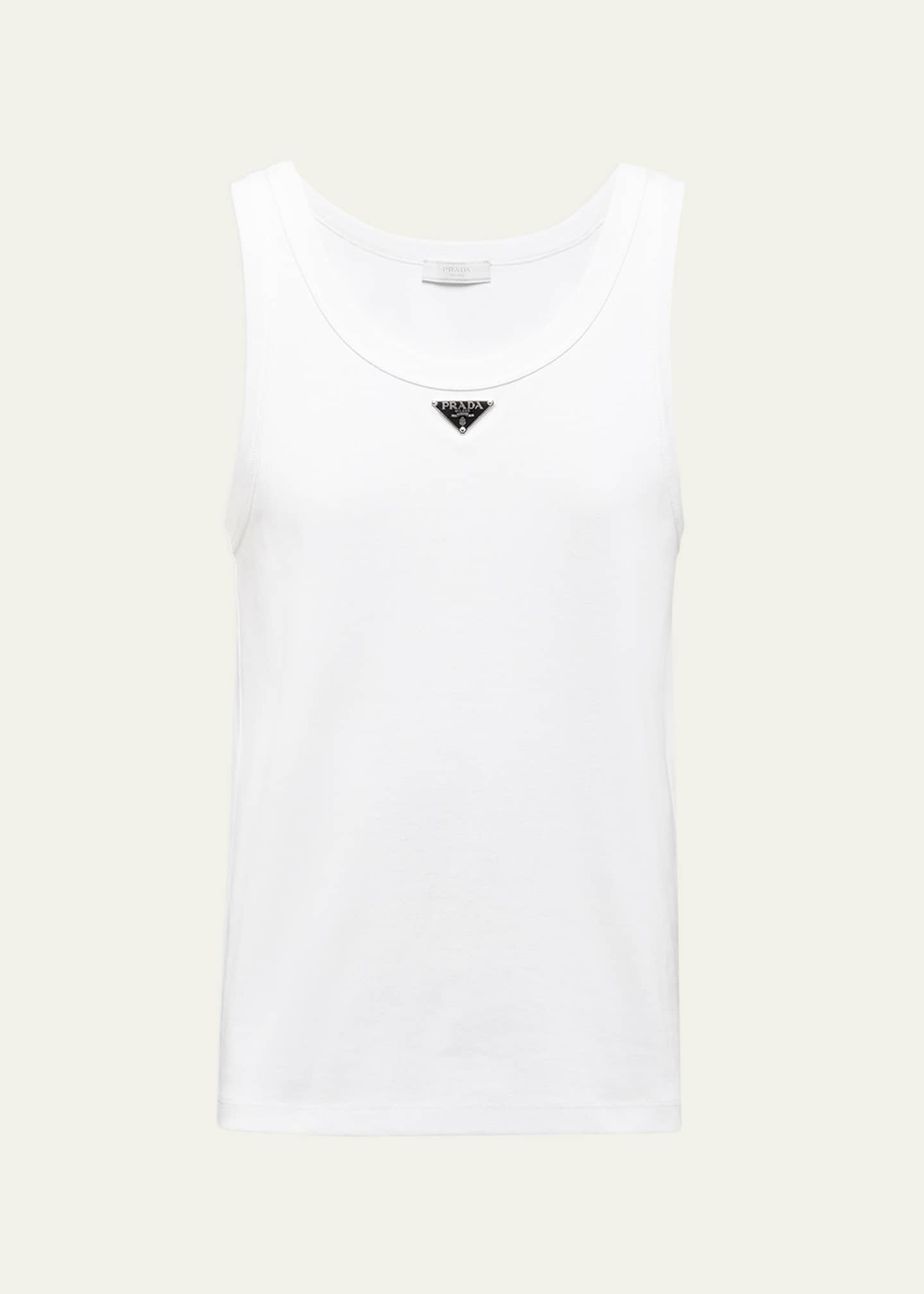 Prada Men's Ribbed Cotton Logo Tank Top Bergdorf Goodman