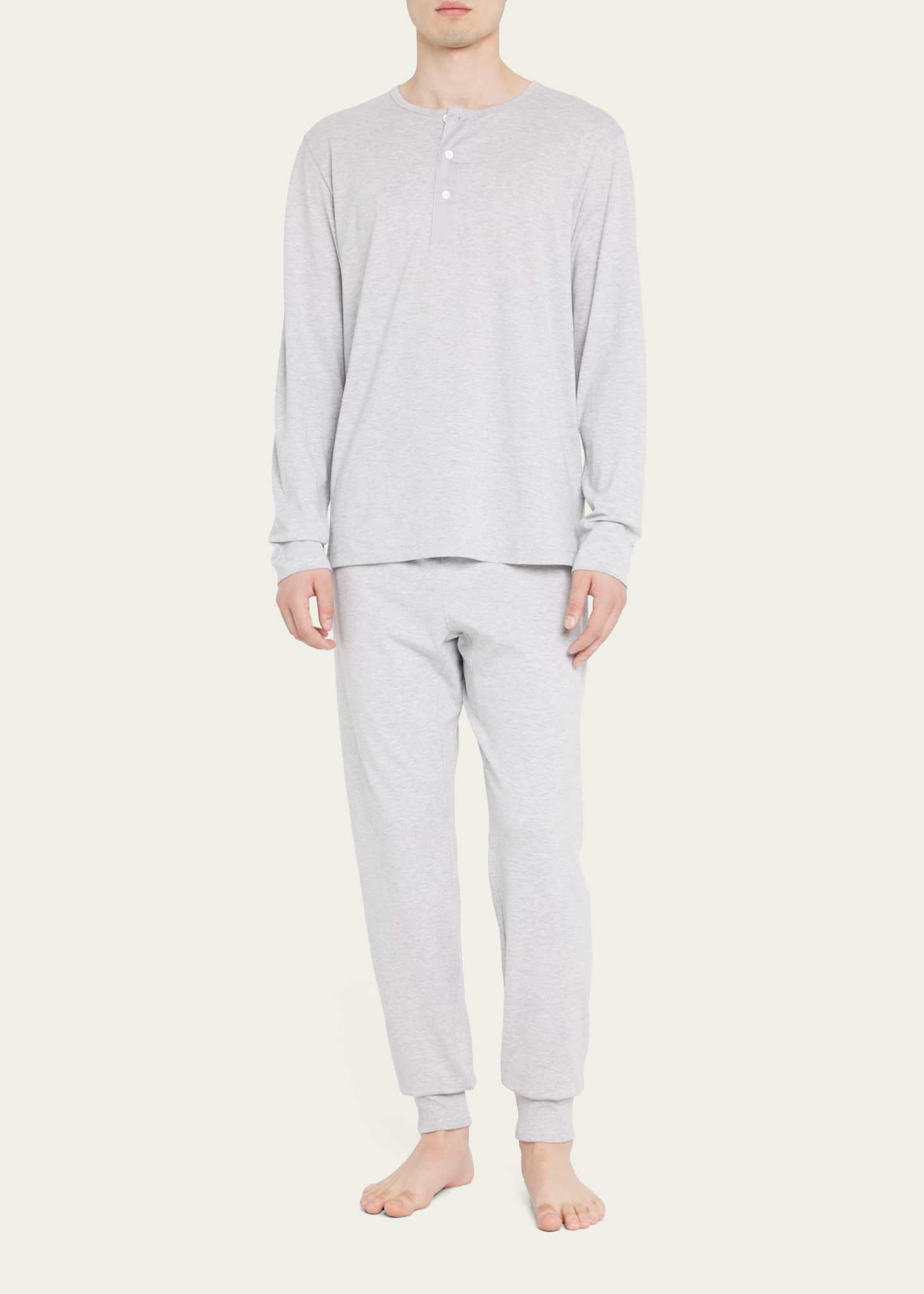 handvaerk Men's Pima Cotton Henley Pajama Shirt Image 2 of 5