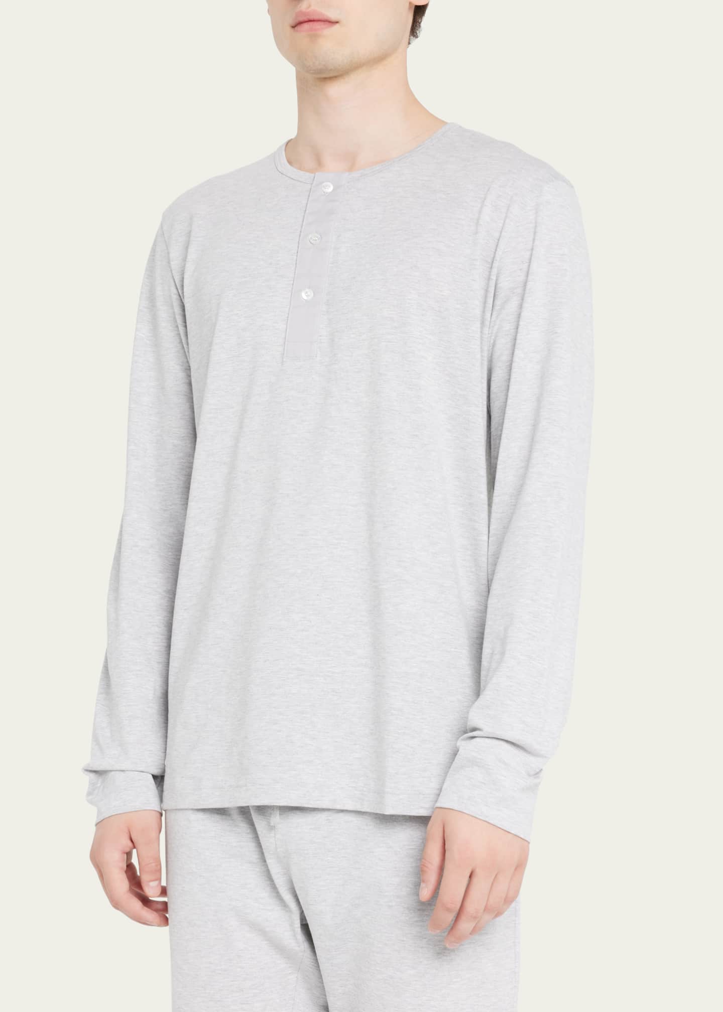 handvaerk Men's Pima Cotton Henley Pajama Shirt Image 4 of 5