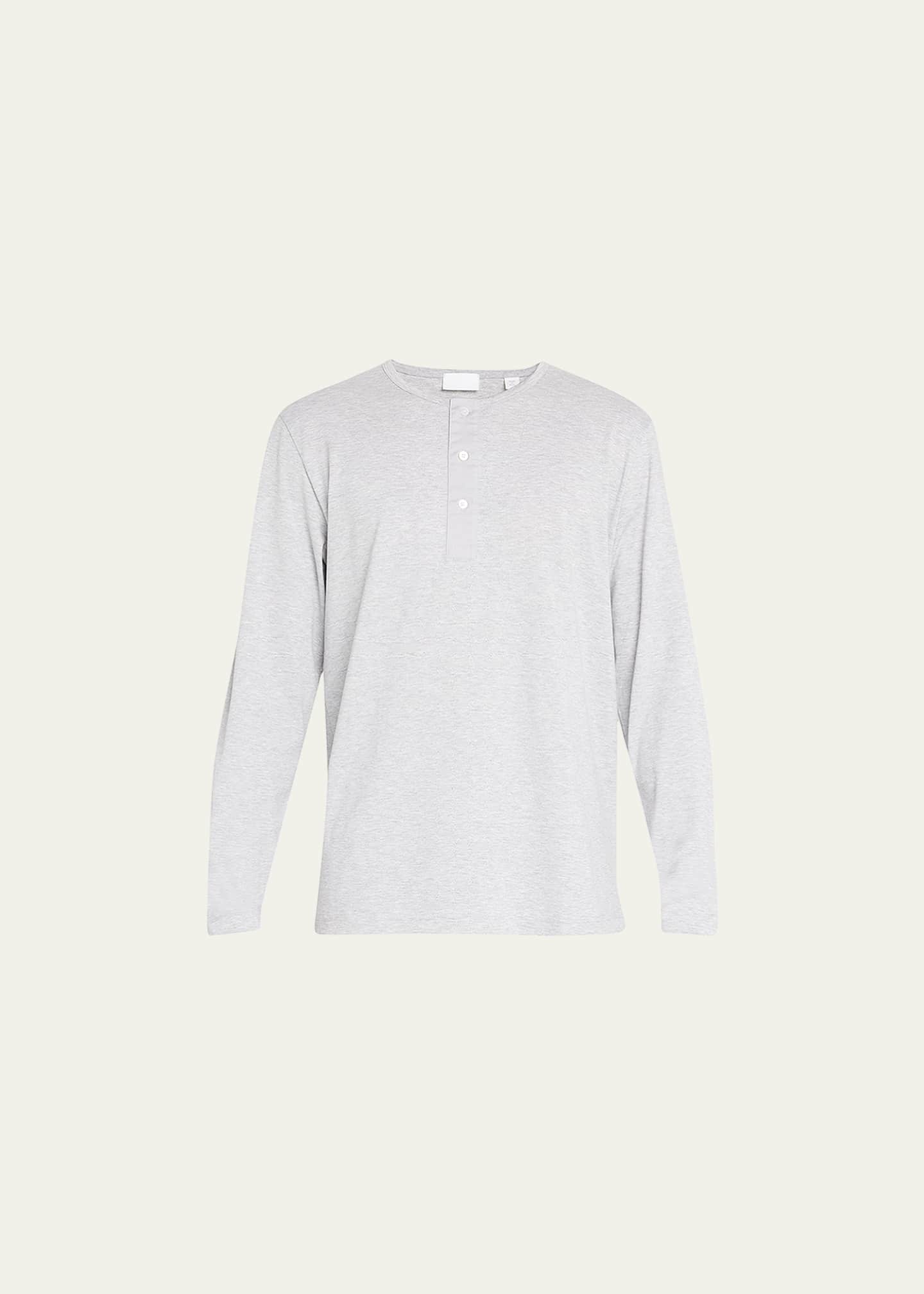 handvaerk Men's Pima Cotton Henley Pajama Shirt Image 1 of 5