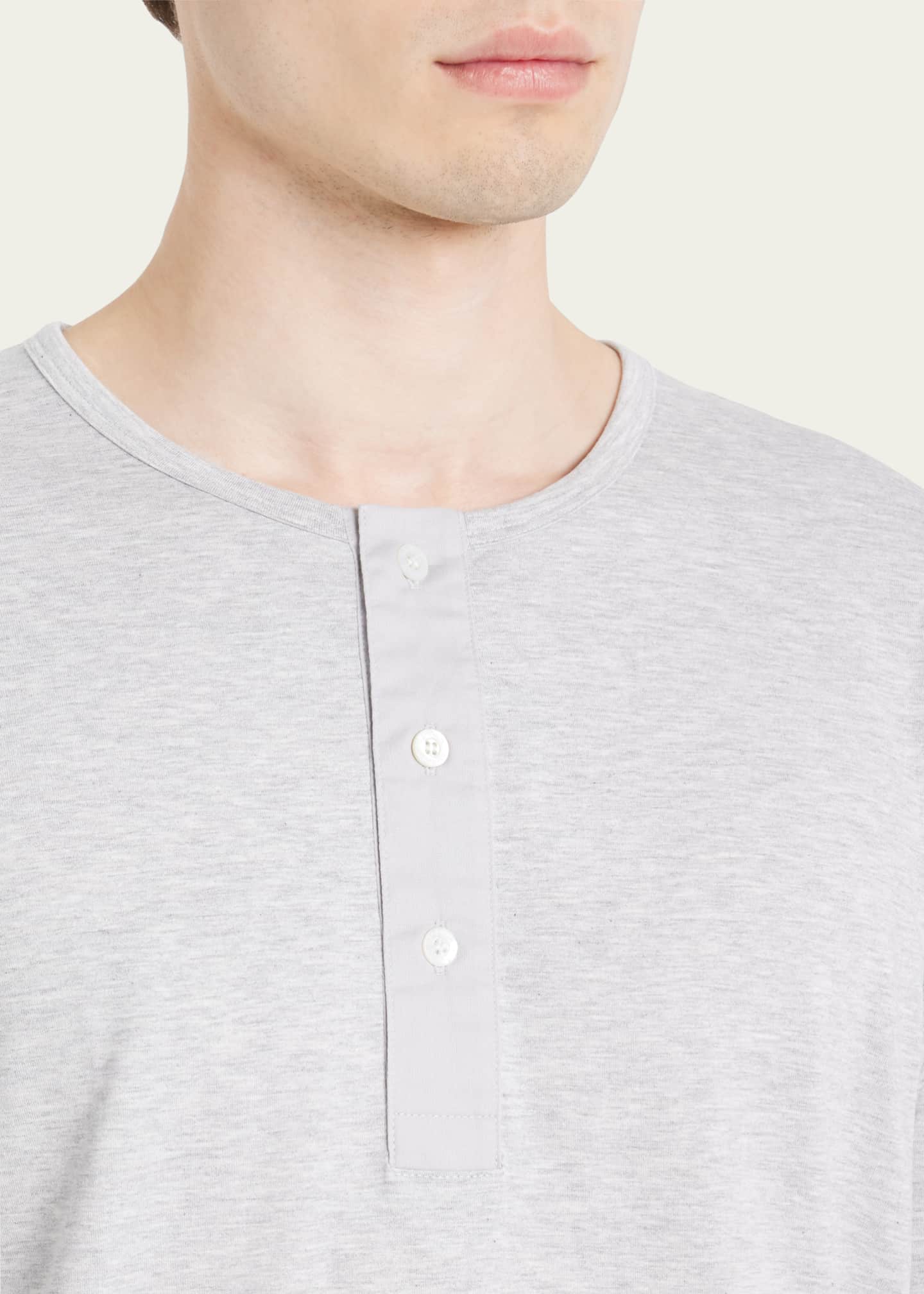 handvaerk Men's Pima Cotton Henley Pajama Shirt Image 5 of 5