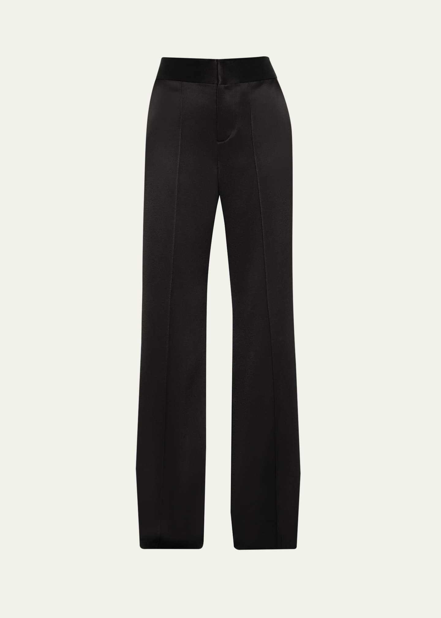 Alice + Olivia Dylan Satin High-Rise Wide-Leg Pants - Bergdorf Goodman