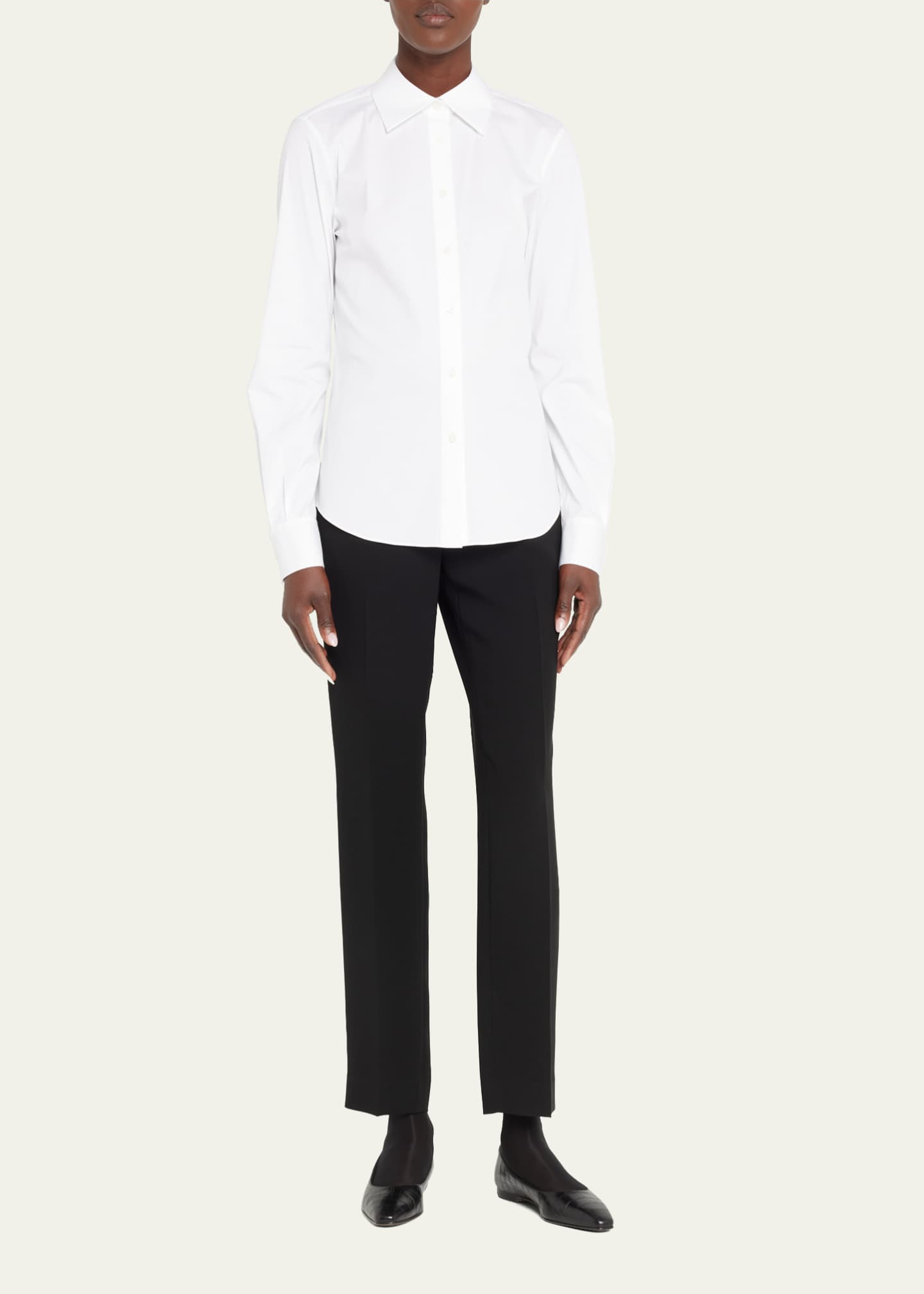 Lafayette 148 New York ButtonDown SpreadCollar Shirt Bergdorf Goodman