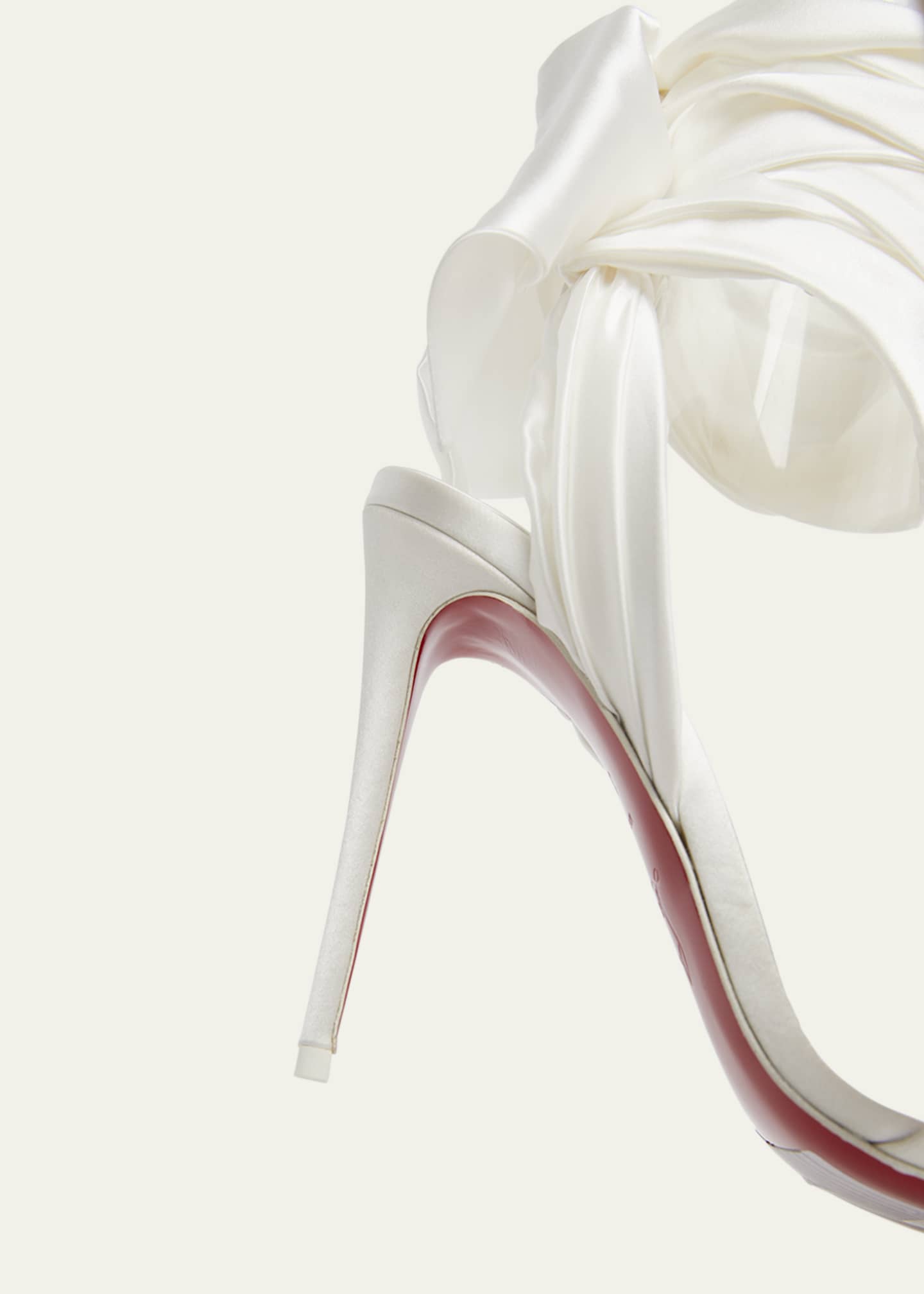 Red Sole Ribbon Ankle-Wrap Stiletto Sandals