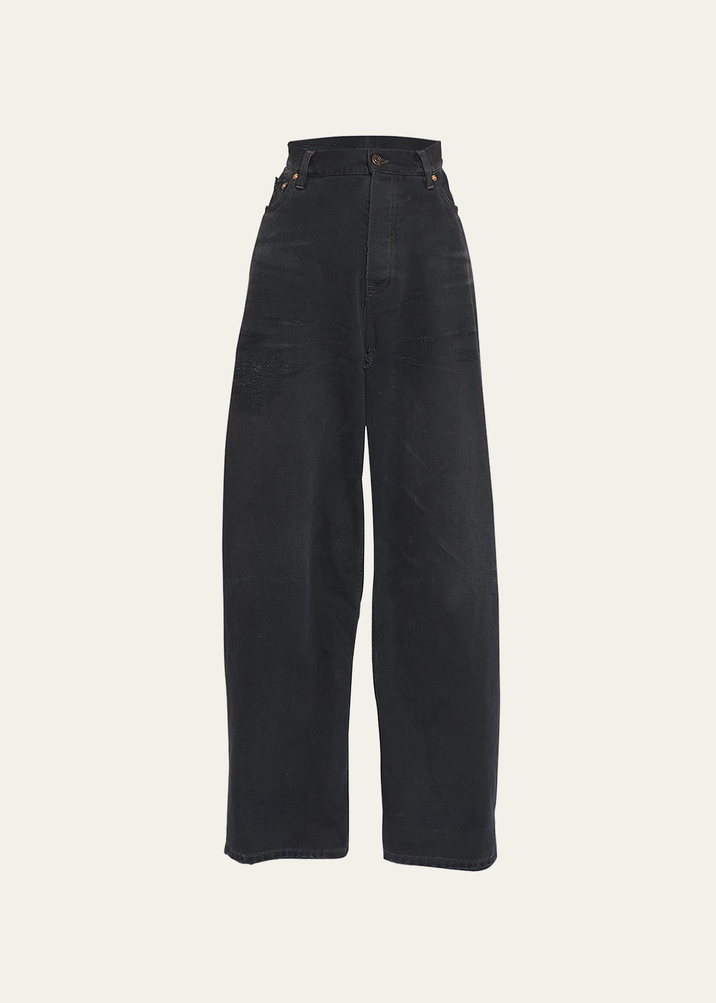 Balenciaga High Rise Distressed Baggy Wide Leg Jeans Bergdorf