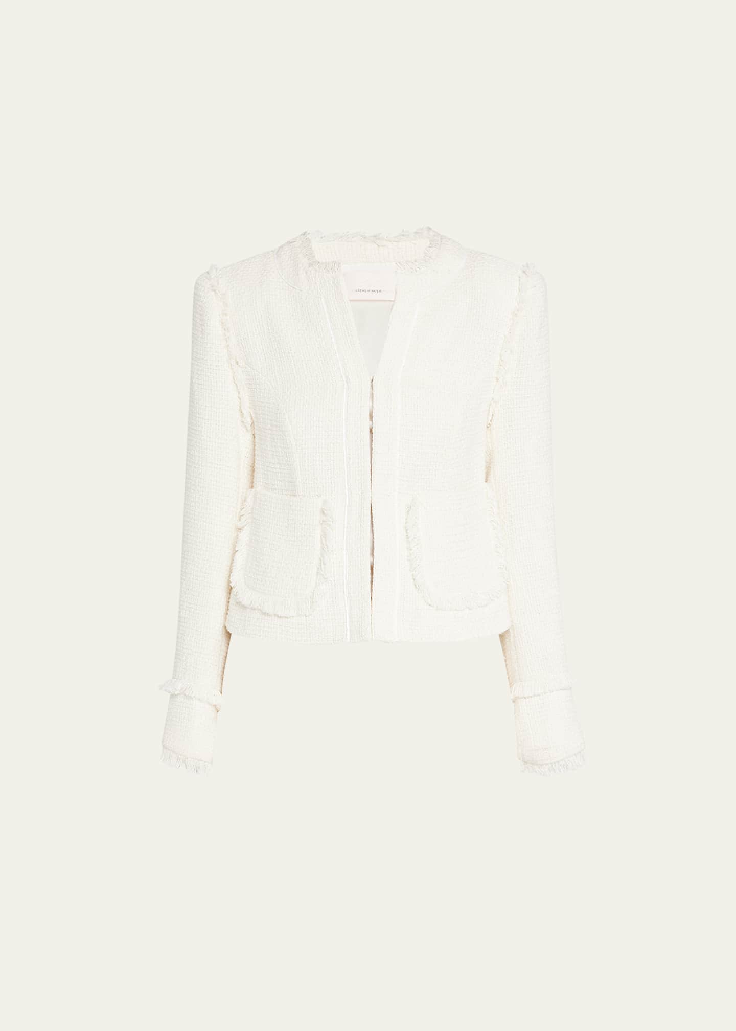 【U LAN】Pud Cotton Cropped Blouson Cinq a Sept Keegan Cropped Jacket - Bergdorf Goodman